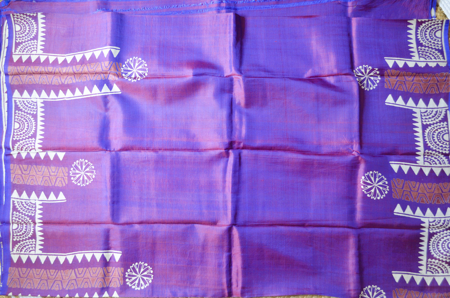Purple Dual Tone Pure Silk Sonamukhi Handloom Saree