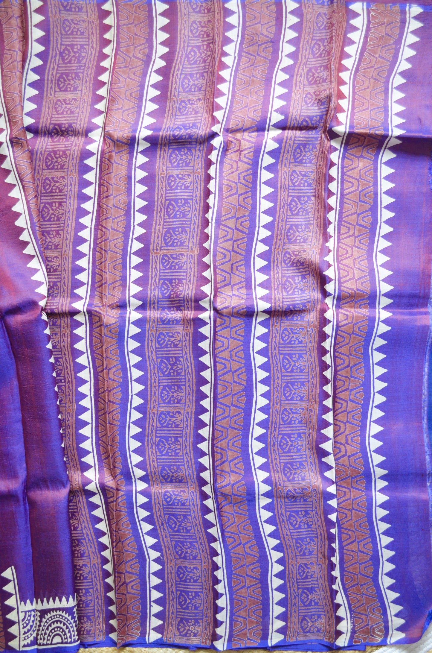 Purple Dual Tone Pure Silk Sonamukhi Handloom Saree