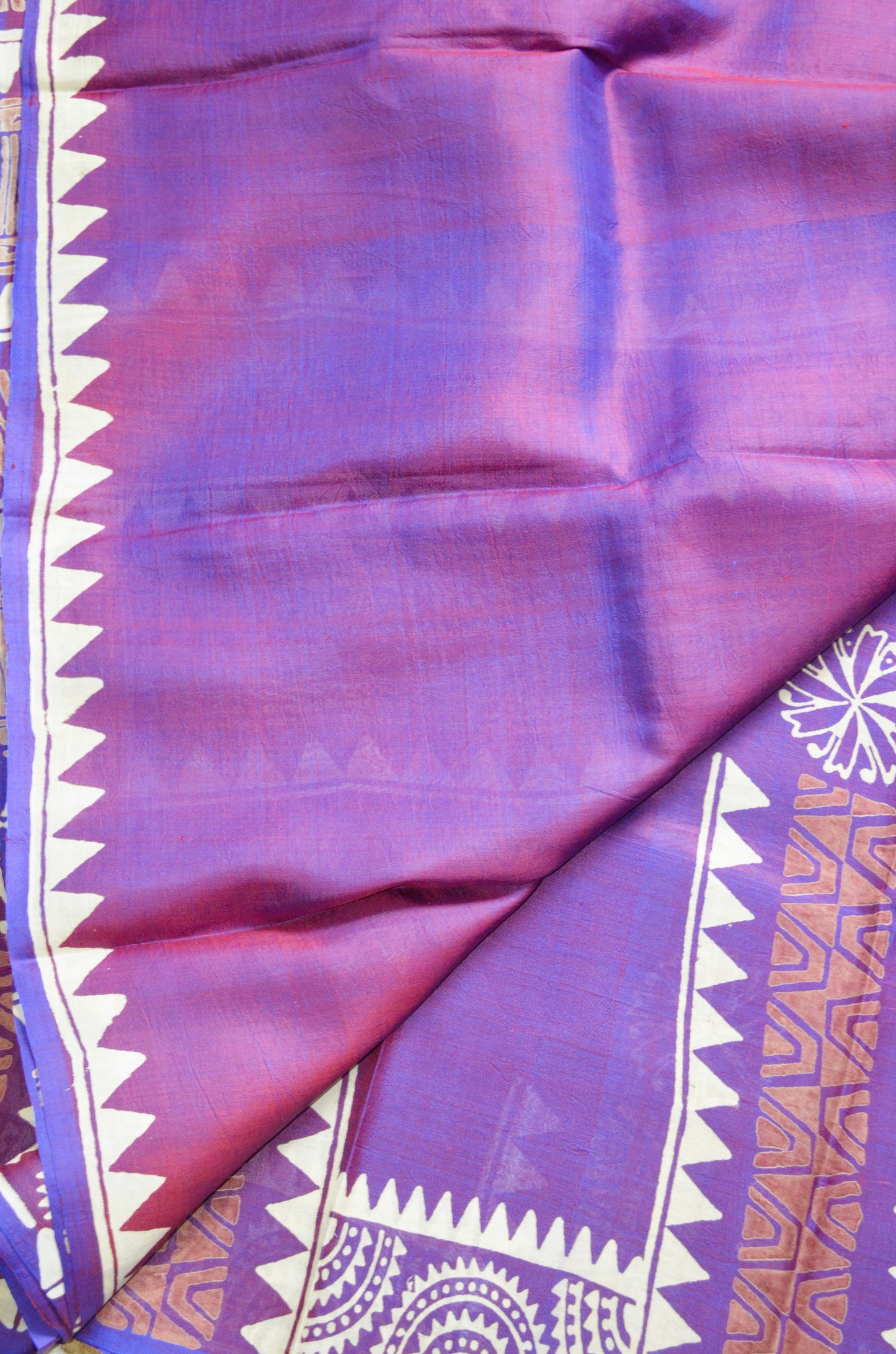 Purple Dual Tone Pure Silk Sonamukhi Handloom Saree