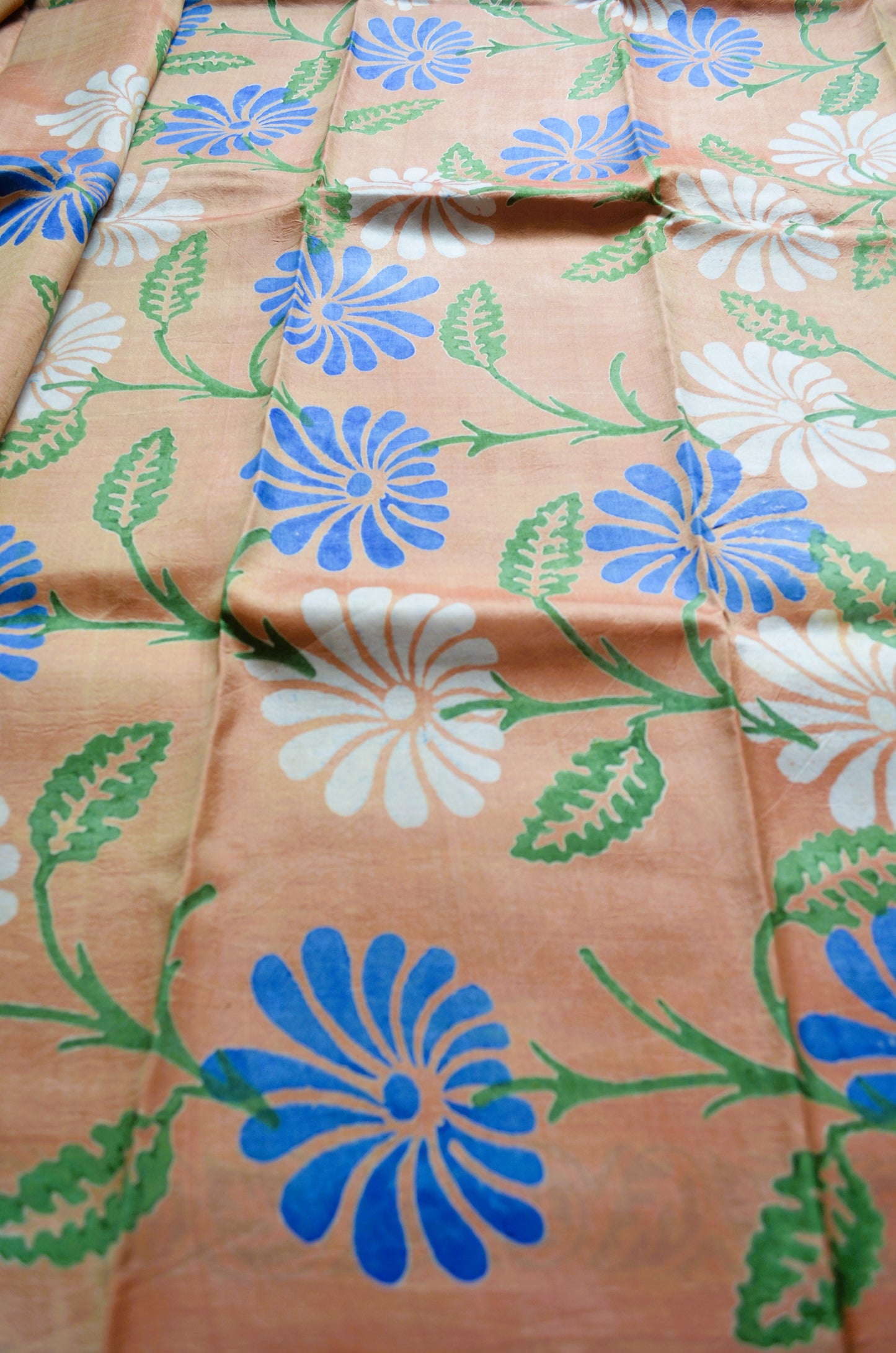 Orange Dual Tone Pure Silk Sonamukhi Handloom Saree