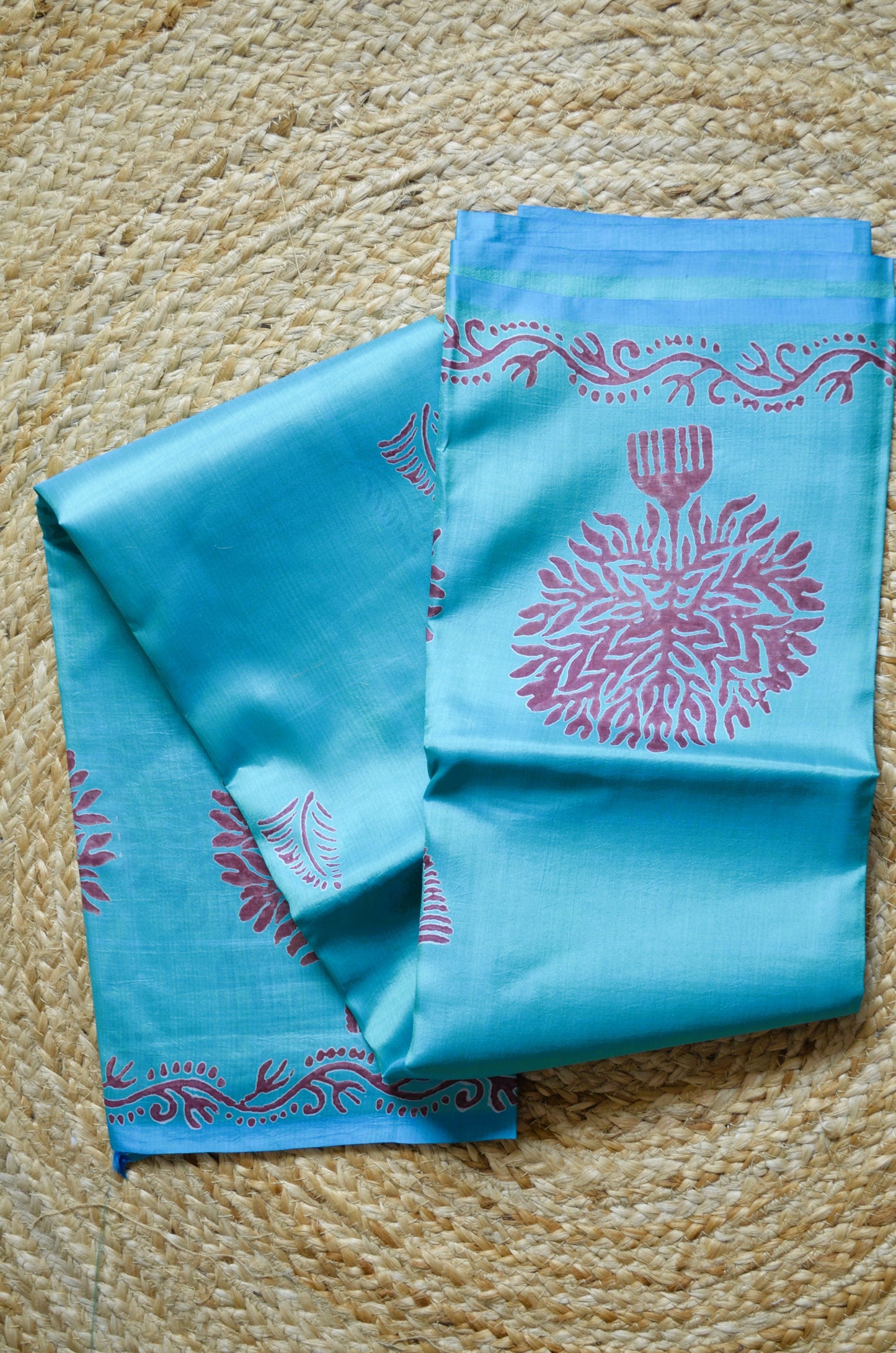 Sea Green Dual Tone Pure Silk Sonamukhi Handloom Saree