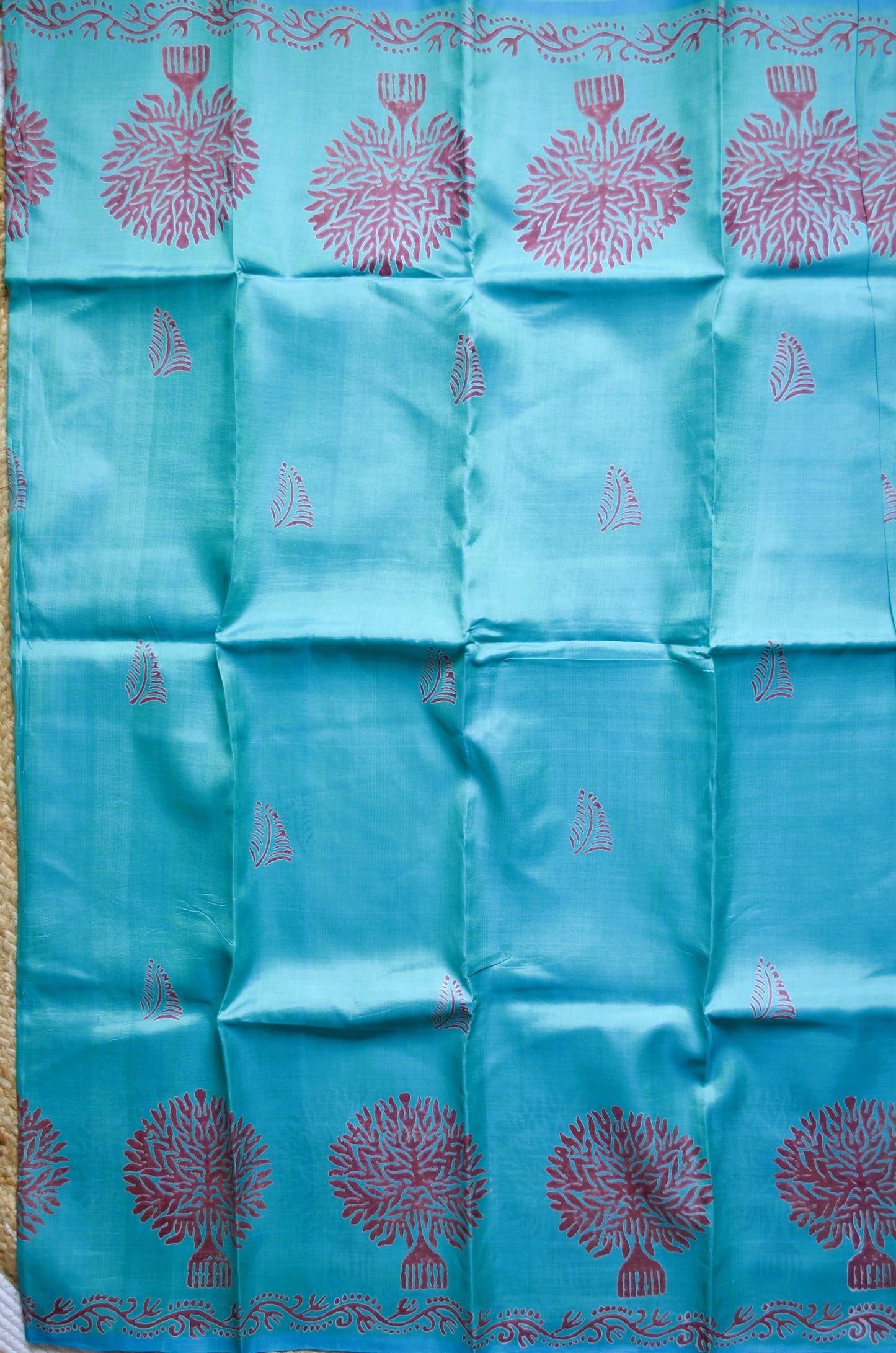 Sea Green Dual Tone Pure Silk Sonamukhi Handloom Saree
