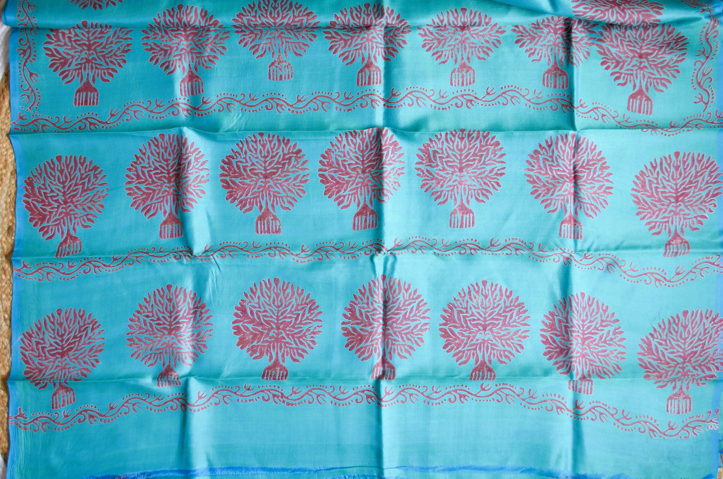 Sea Green Dual Tone Pure Silk Sonamukhi Handloom Saree