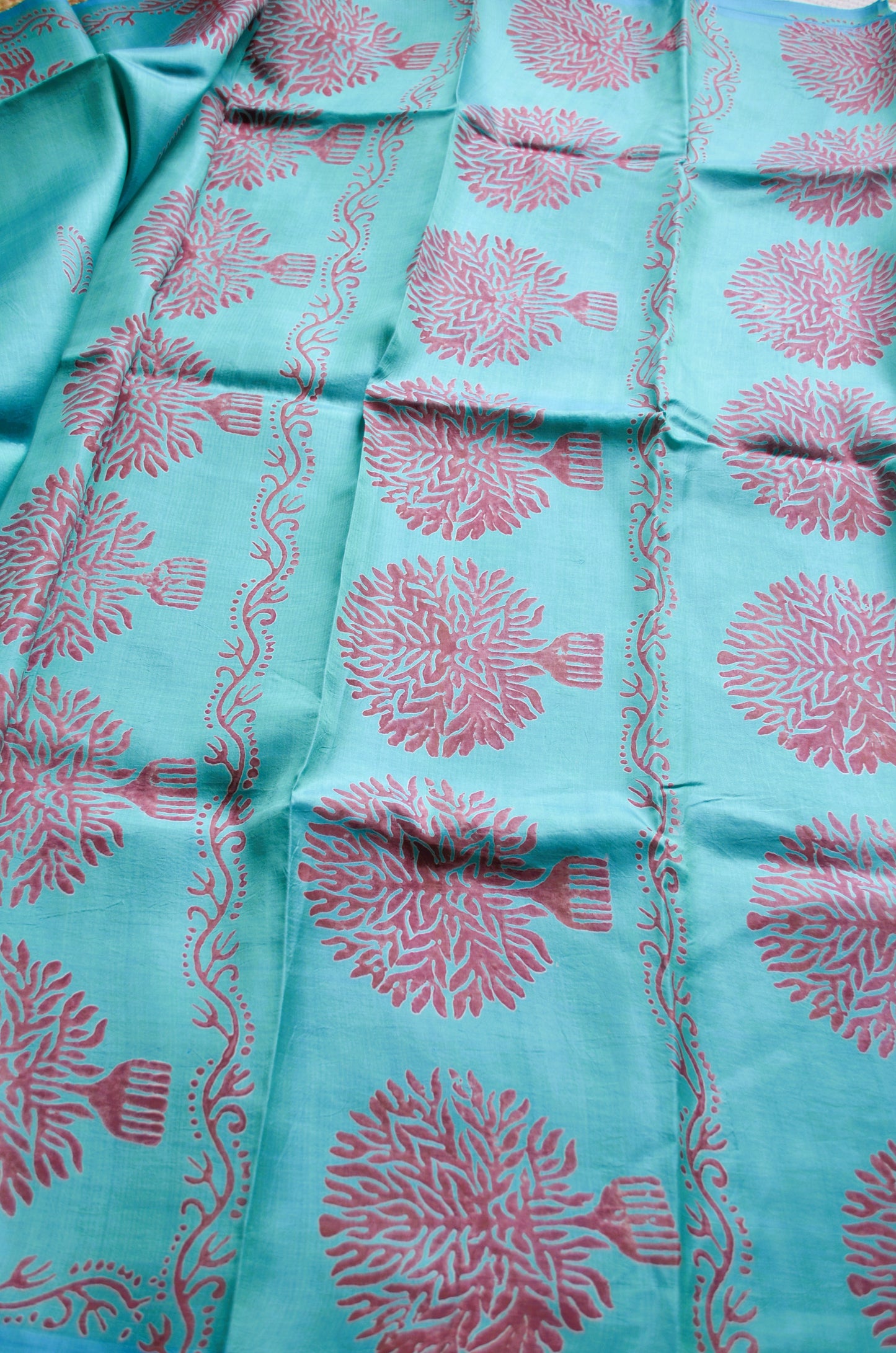 Sea Green Dual Tone Pure Silk Sonamukhi Handloom Saree