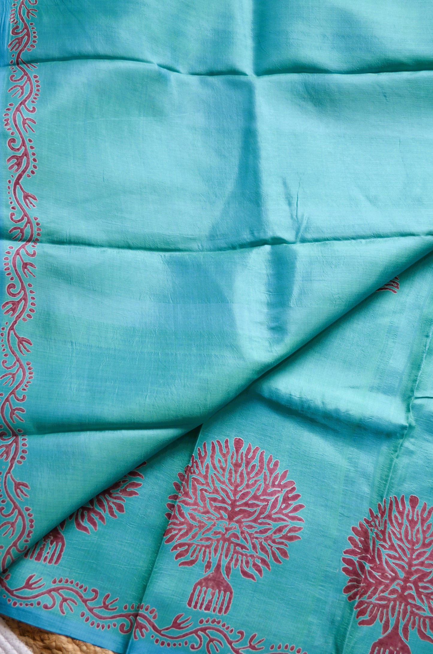 Sea Green Dual Tone Pure Silk Sonamukhi Handloom Saree