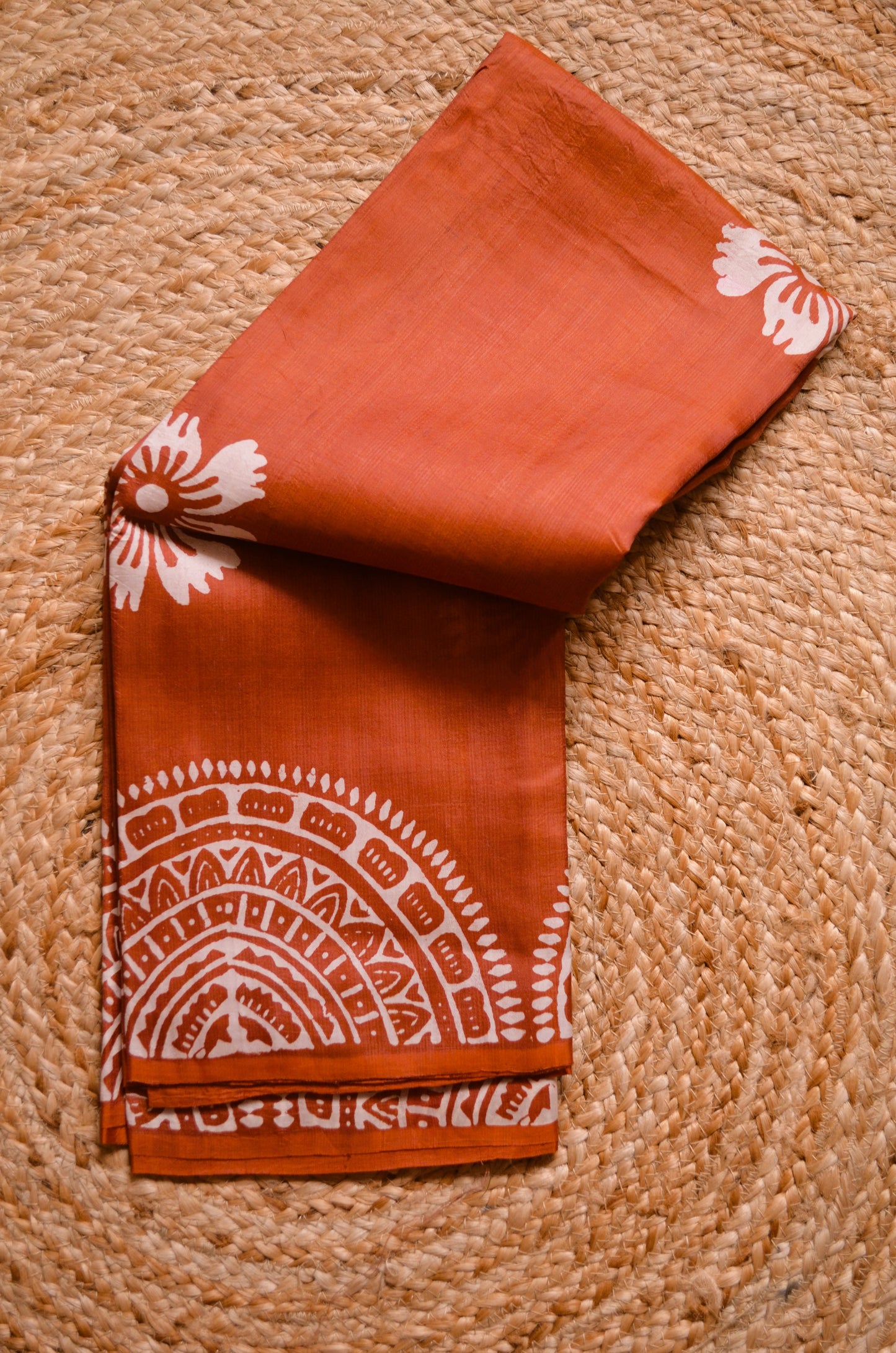 Rust Dual Tone Pure Silk Sonamukhi Handloom Saree