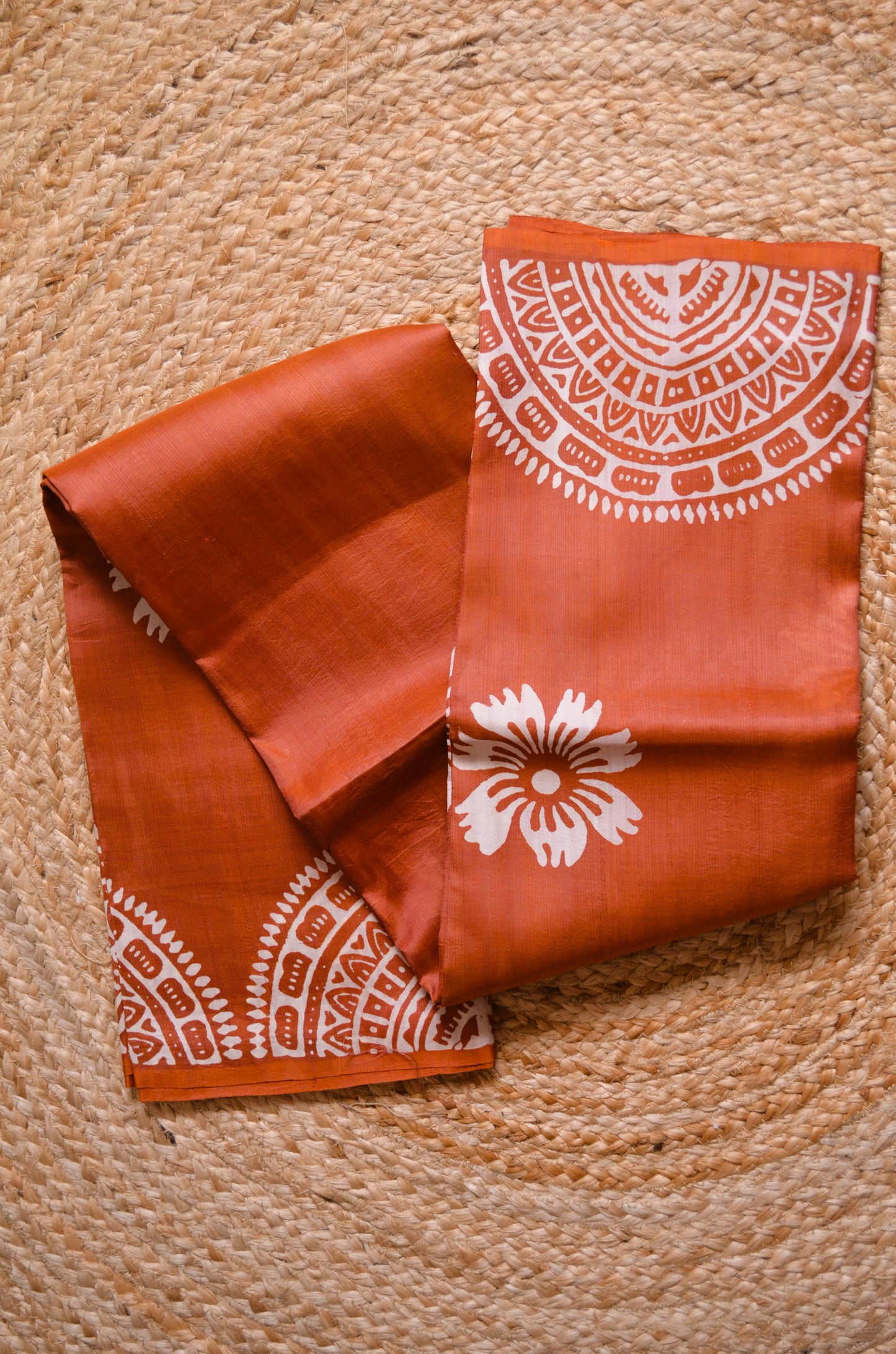 Rust Dual Tone Pure Silk Sonamukhi Handloom Saree