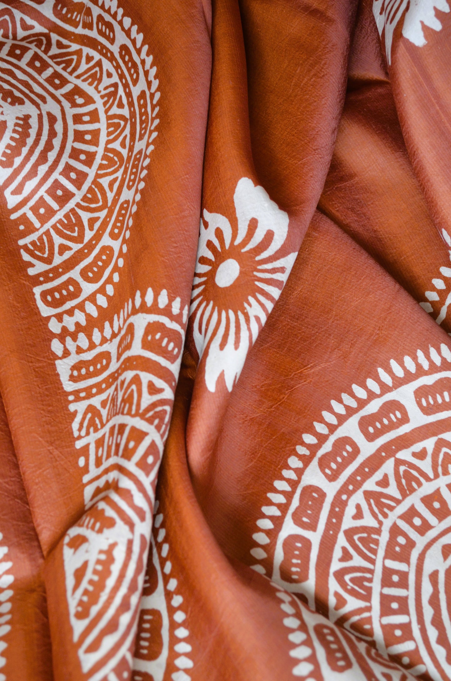 Rust Dual Tone Pure Silk Sonamukhi Handloom Saree