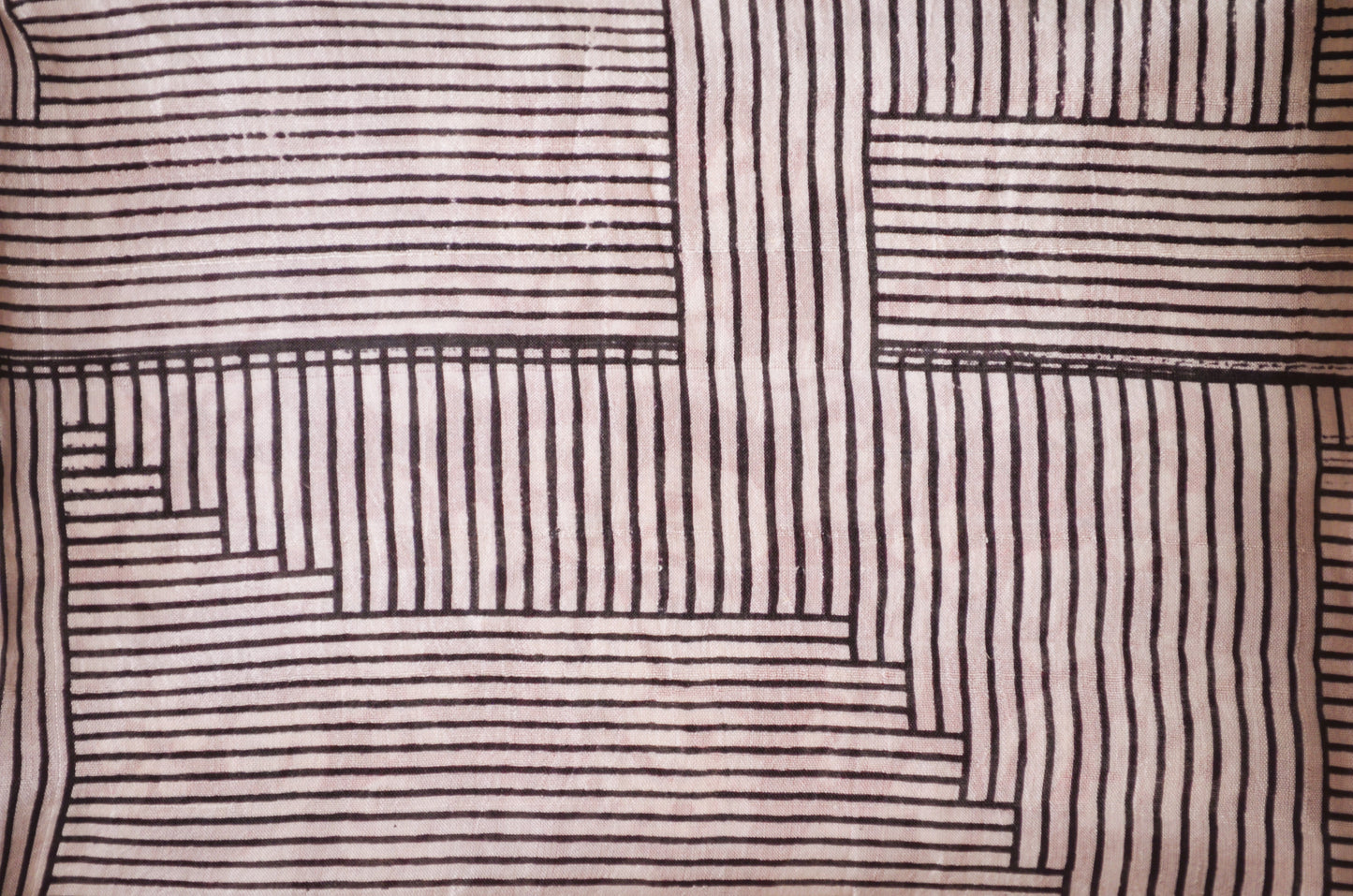 White Block Print Pure Silk Handloom Saree