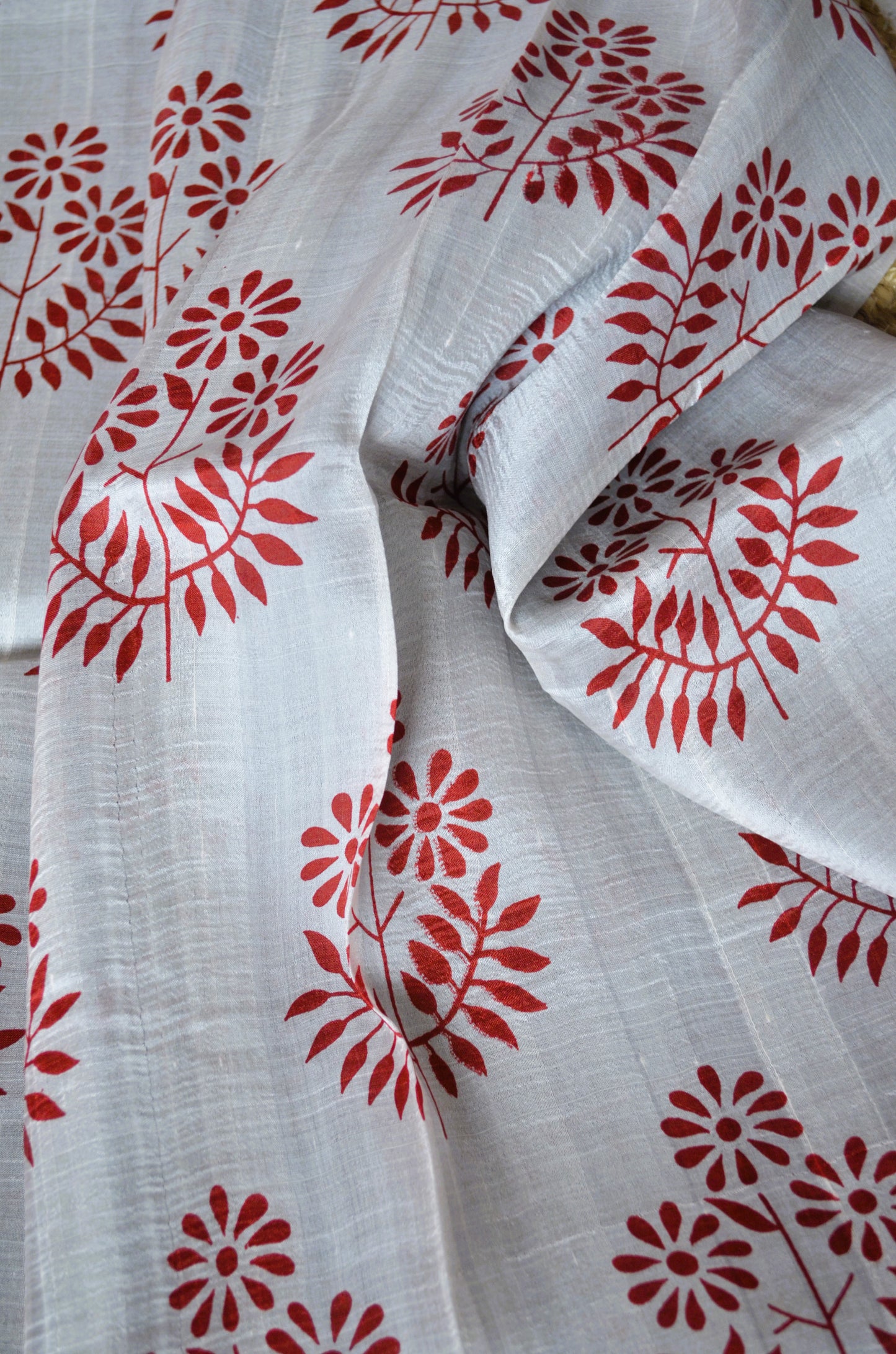 Black Block Print Pure Silk Handloom Saree
