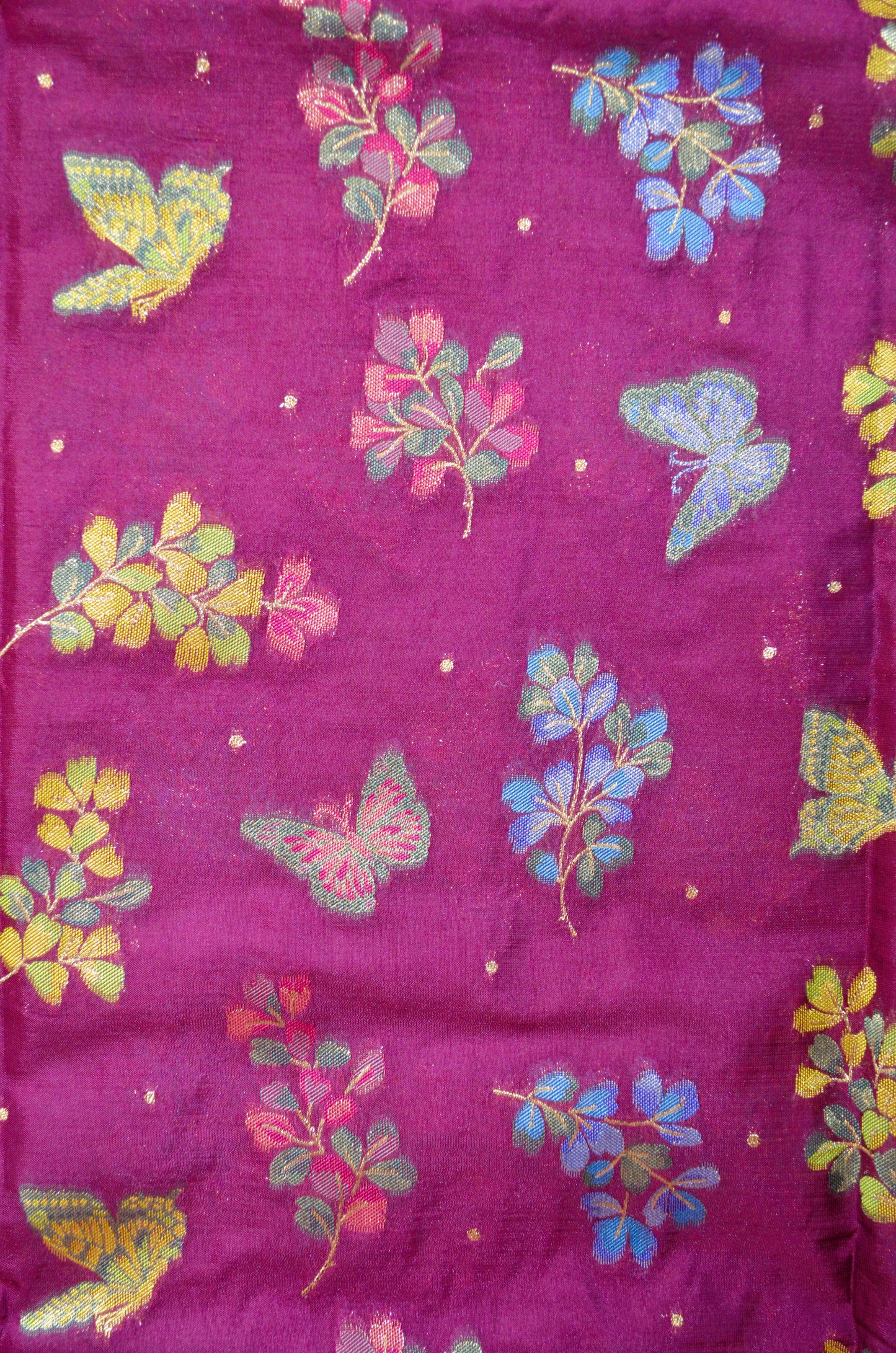 Purple Banarasi Silk Saree with Meenakari