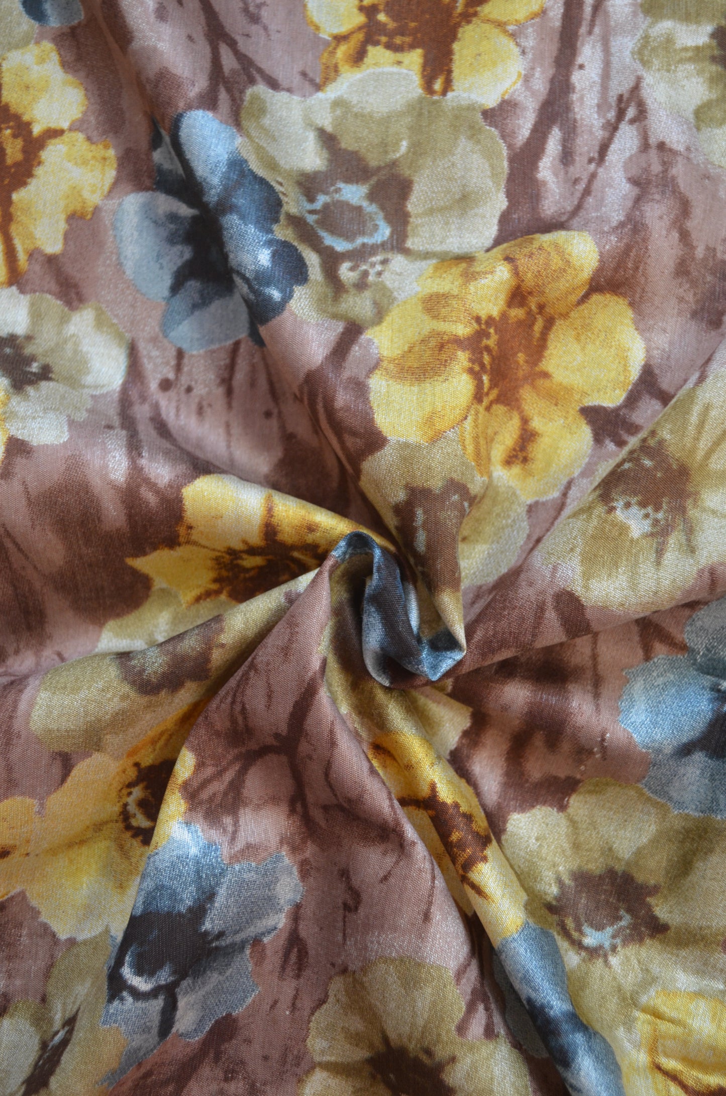 Dark Teal Block Screen Print Vegan Silk Handloom Saree