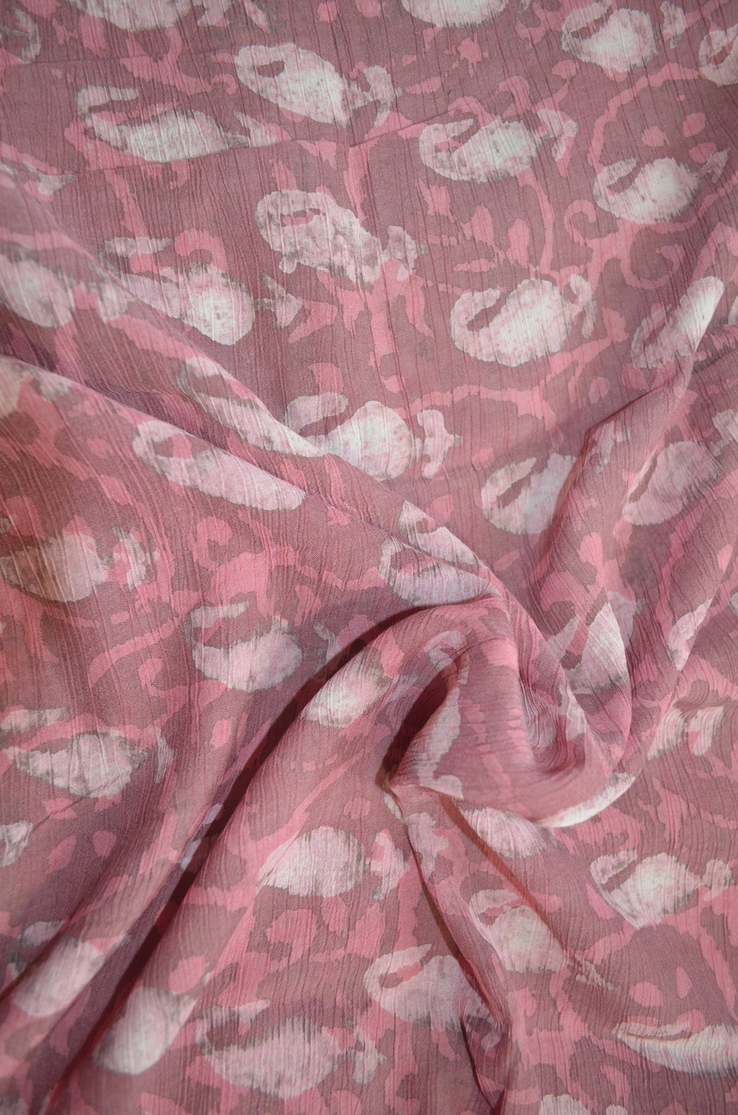 Rouge Chiffon Bagru Print Vegan Silk Handloom Saree