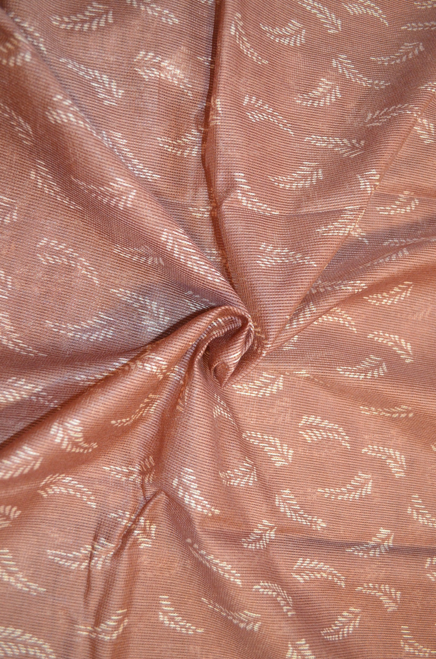 Chocolate Brown Kota Block Print Vegan Silk Handloom Saree