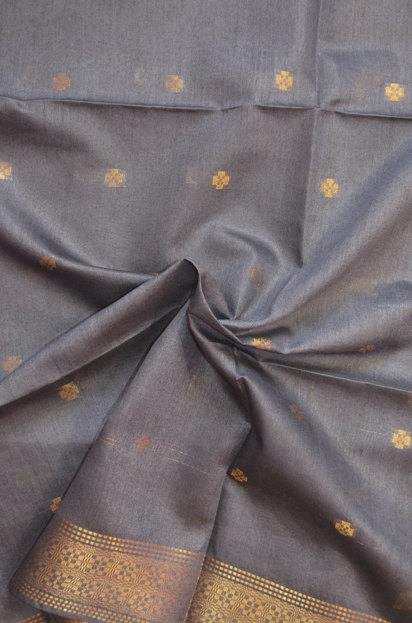 Steel Contemporary Zari Vegan Silk Saree