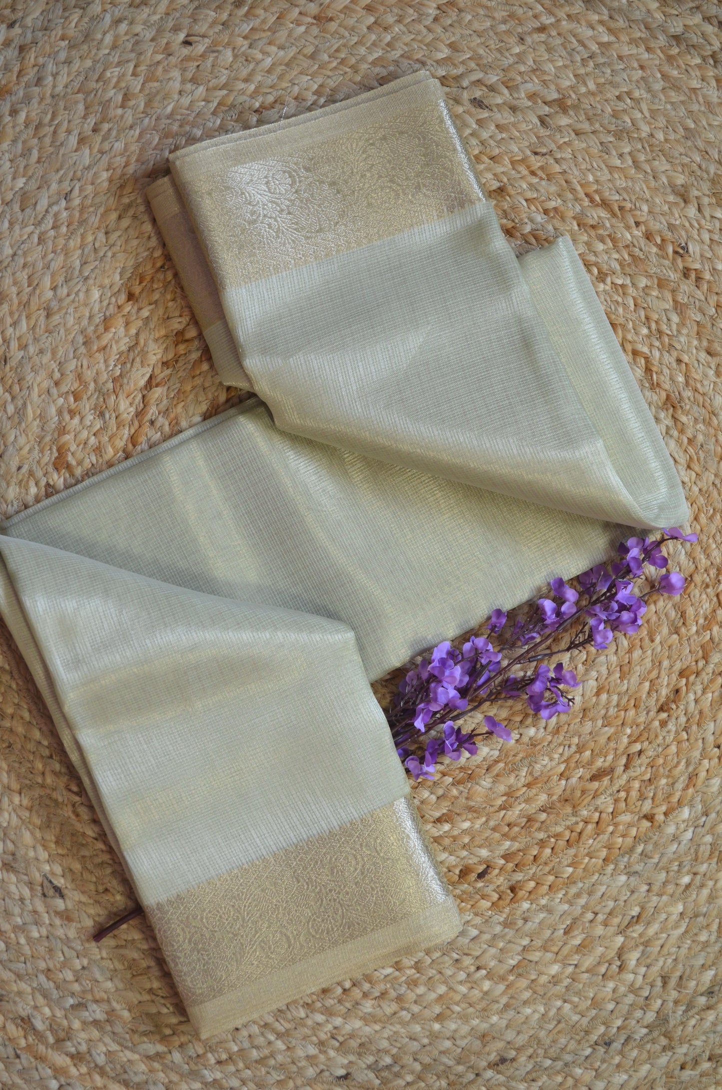 Pista Zari Kota Saree