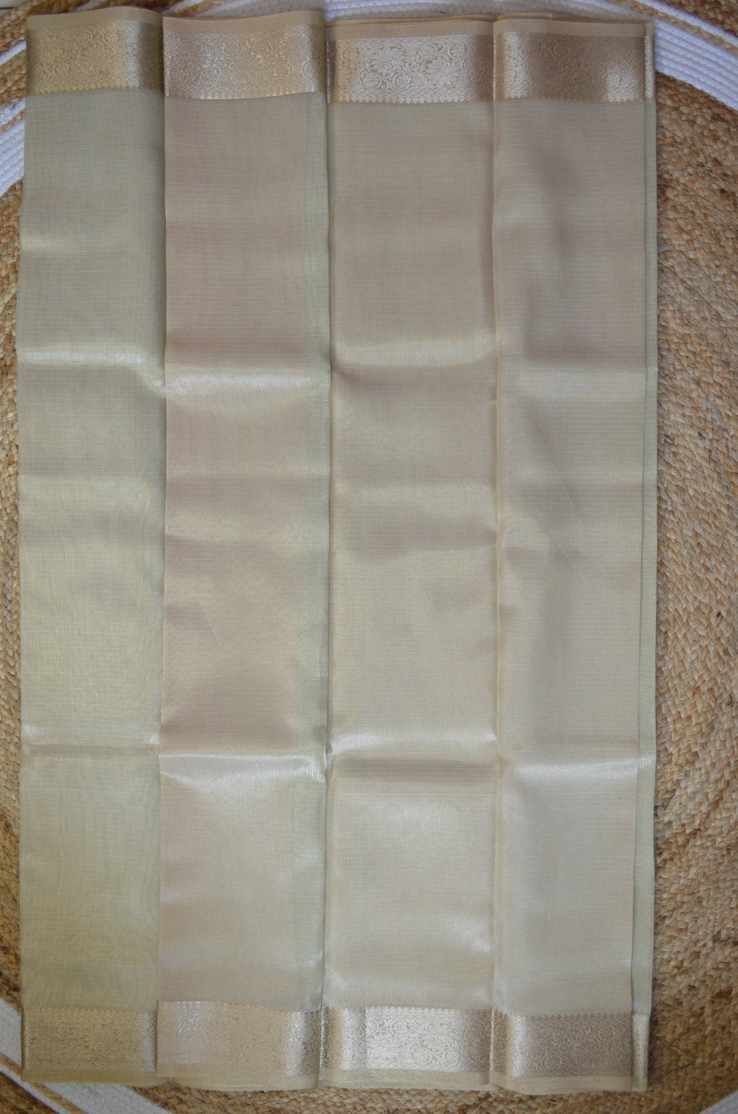 Pista Zari Kota Saree