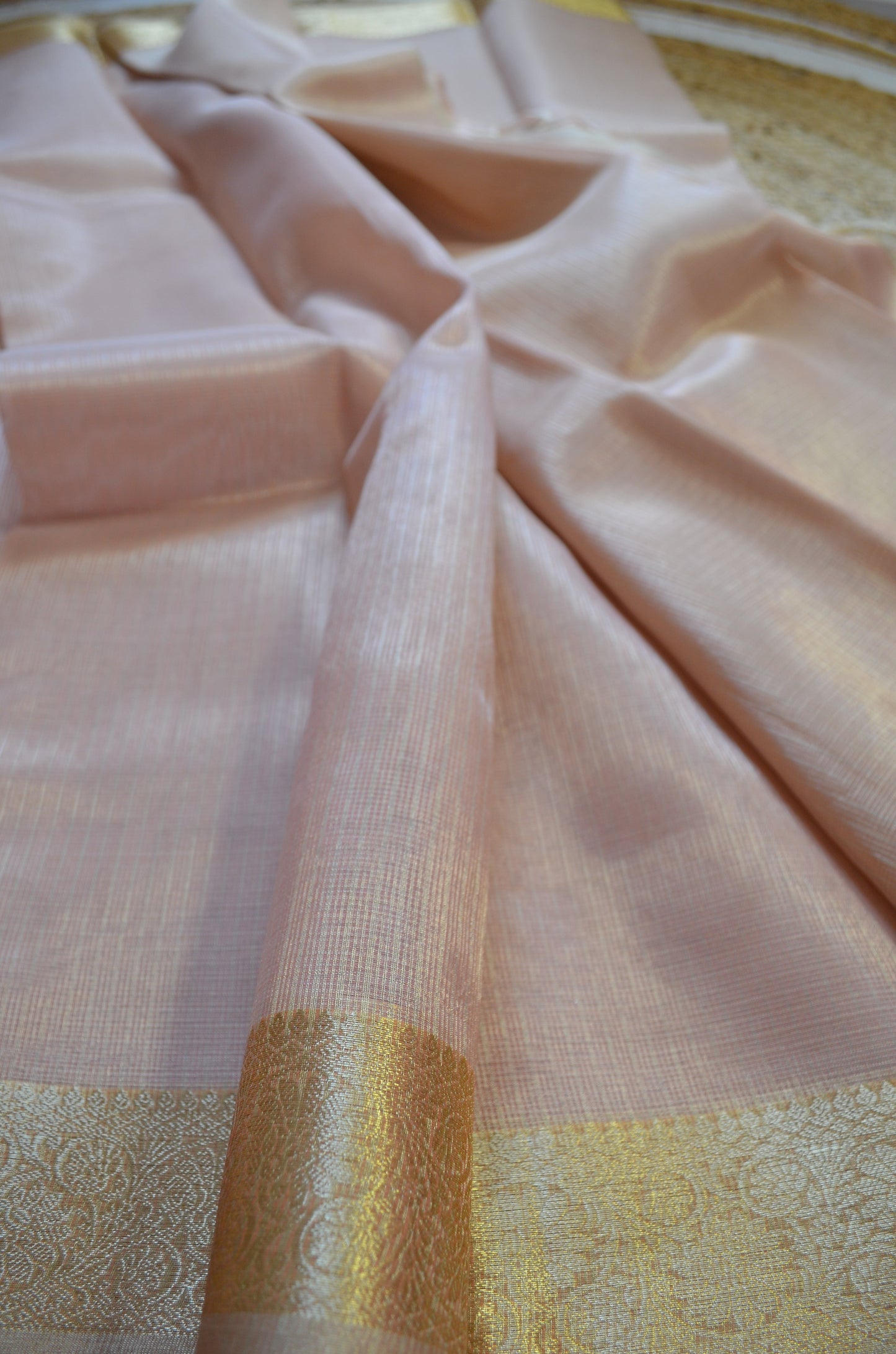 Pink Zari Kota Saree