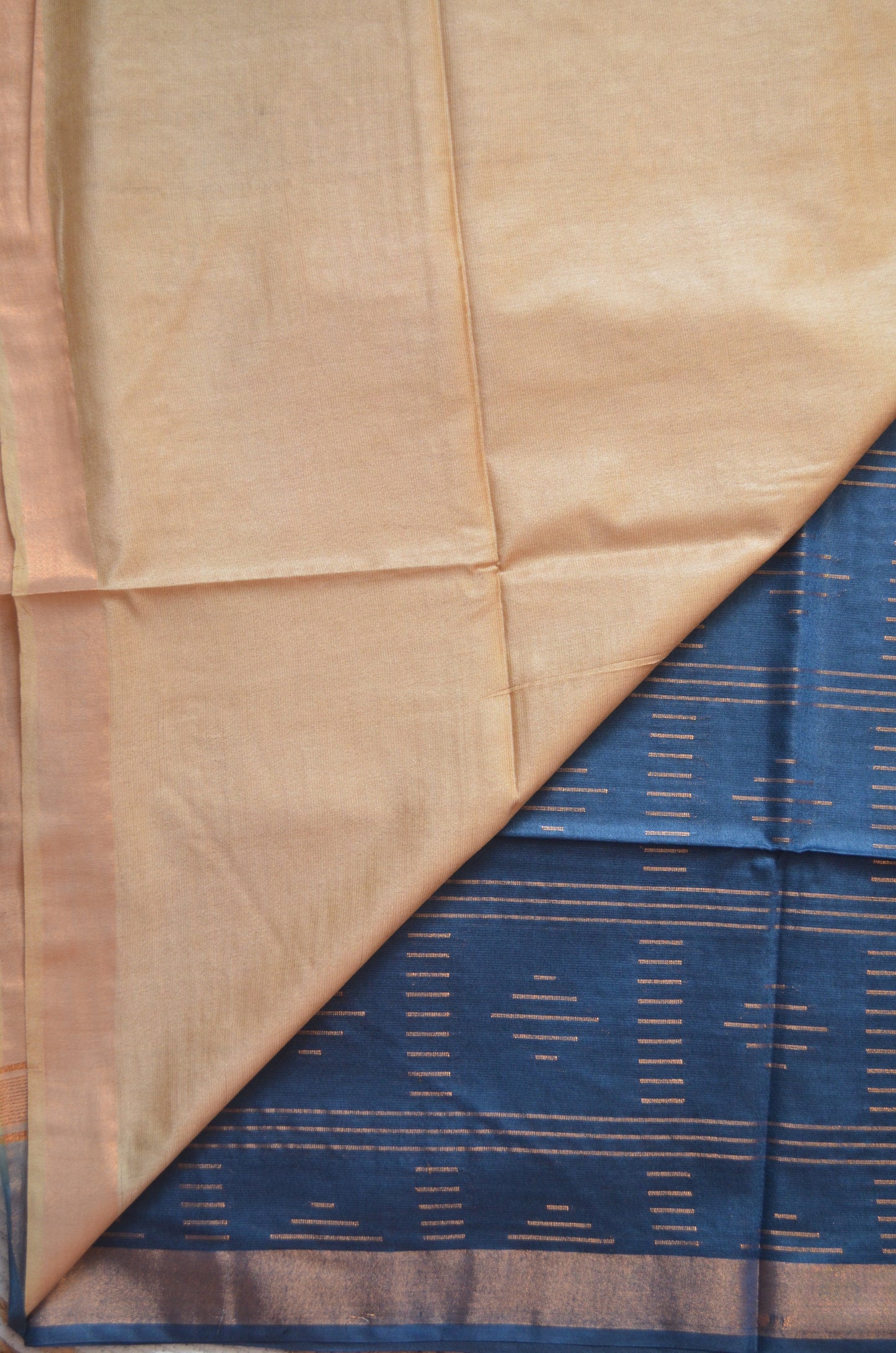 Crystal Teal Contemporary Vegan Silk Saree