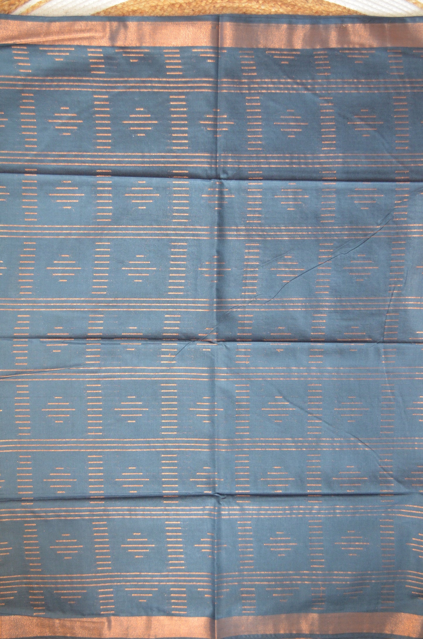 Crystal Teal Contemporary Vegan Silk Saree