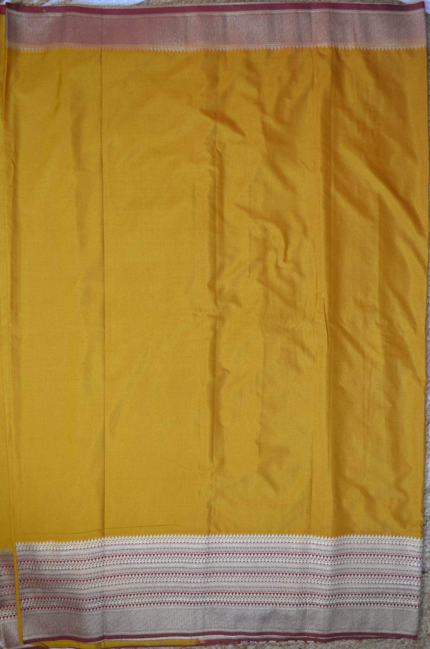 Mustard Georgette Banarasi Silk Saree