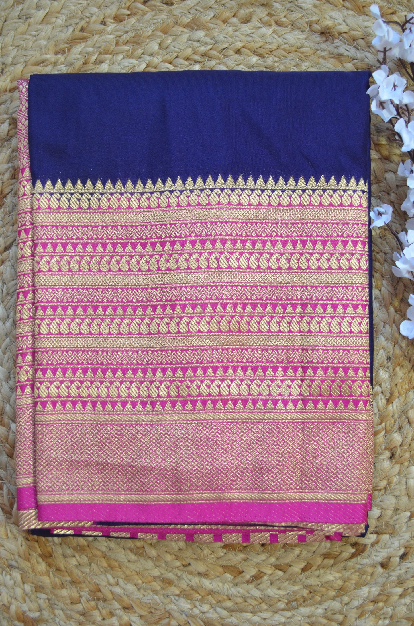 Purple Georgette Banarasi Silk Saree