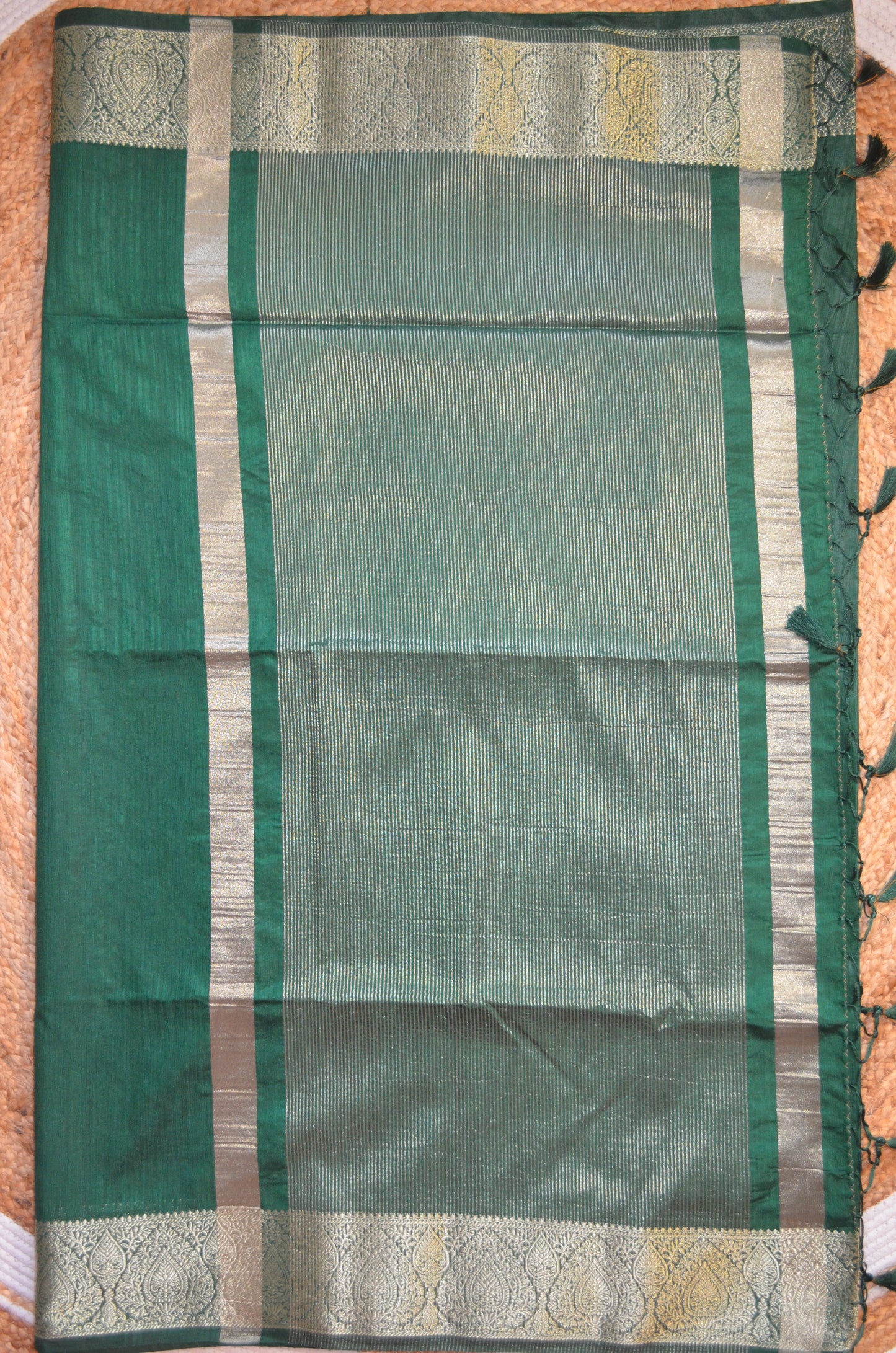 Bottle Green Contemporary Silk Saree