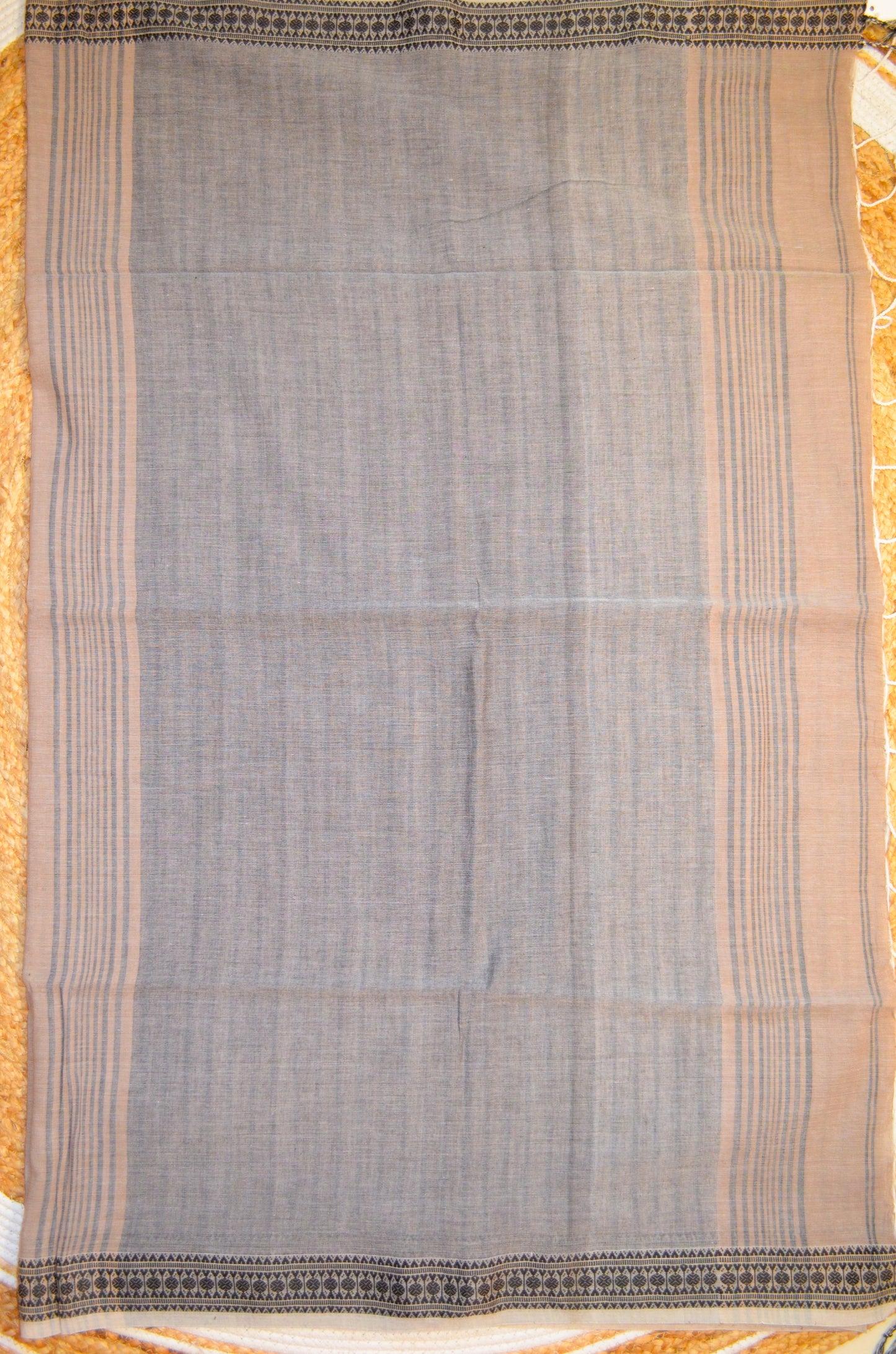 Brown Buttery Mul Cotton Bengal Muslin Handloom Saree