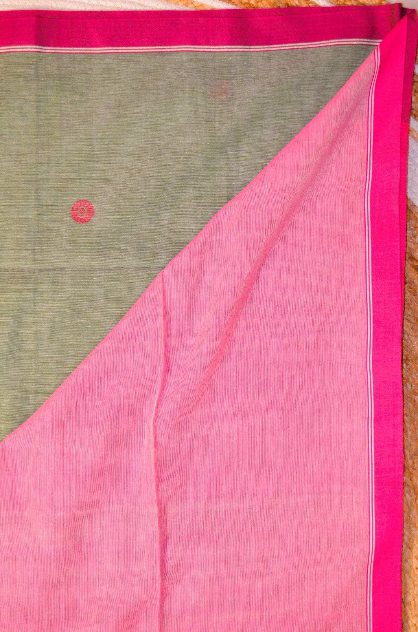 Grey Seafoam Buttery Mul Cotton Bengal Khadi Handloom Saree