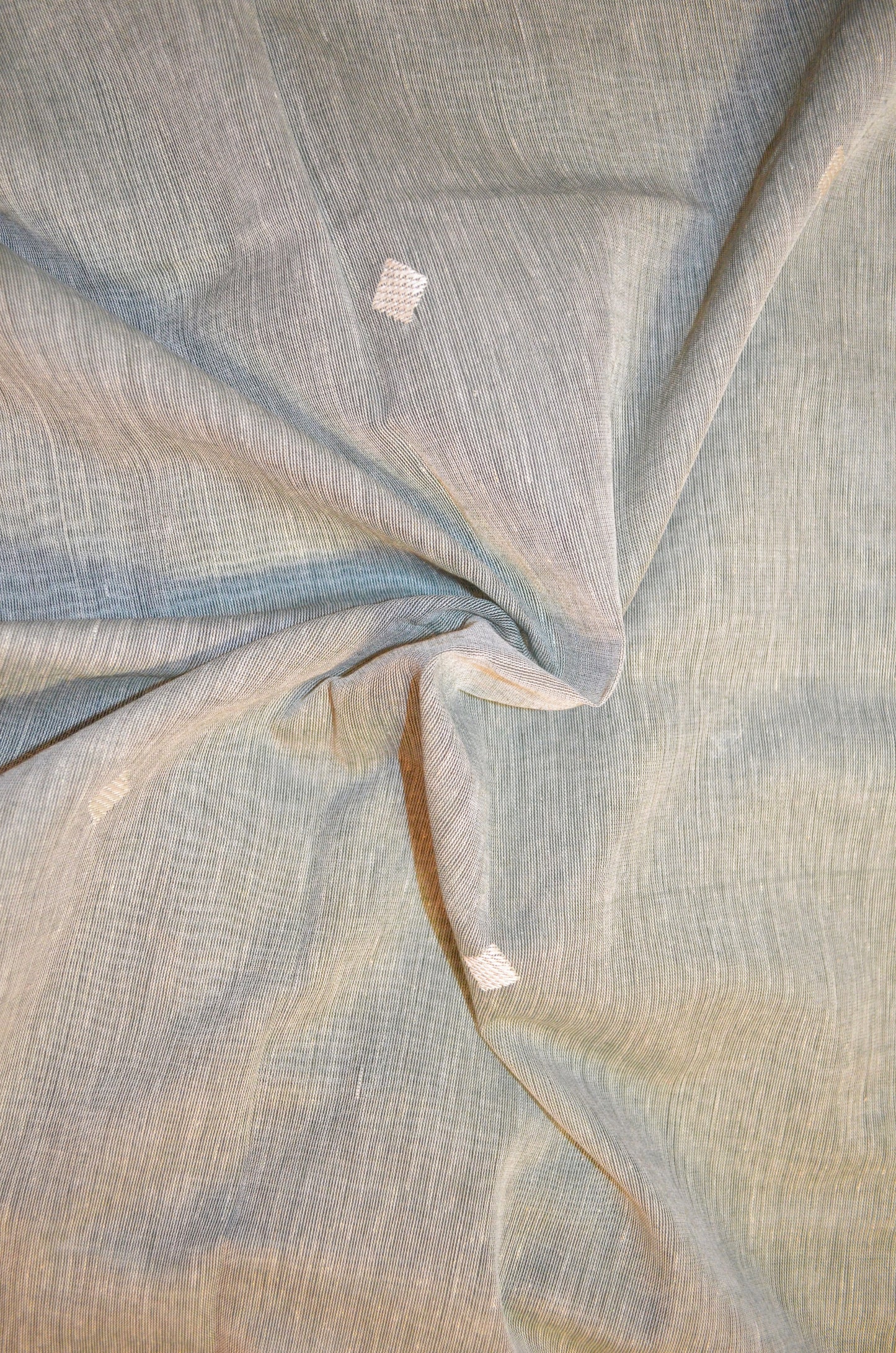 Grey Buttery Mul Cotton Bengal Tangail Handloom Saree