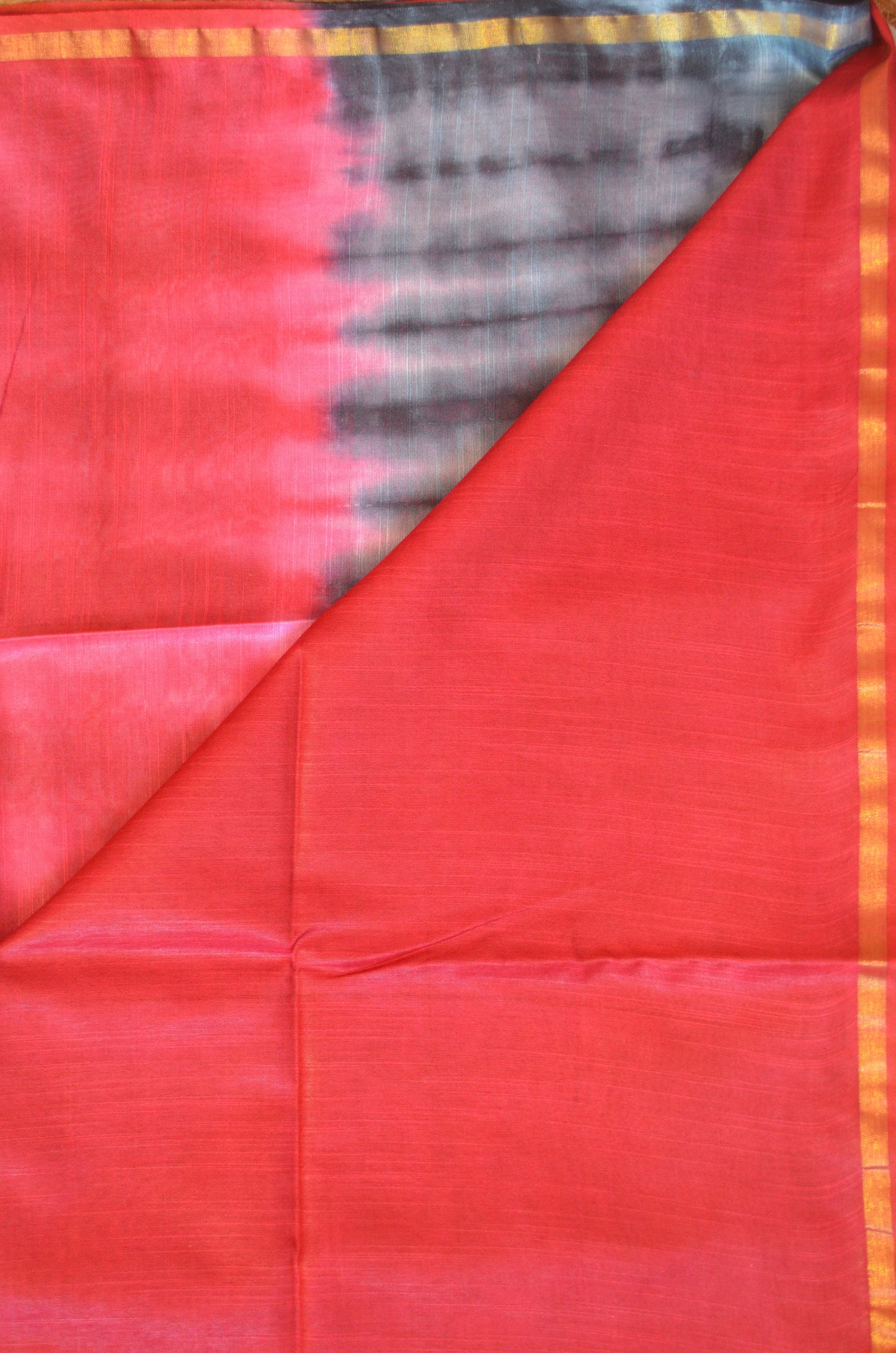 Magenta Shibori Vegan Silk Handloom Saree