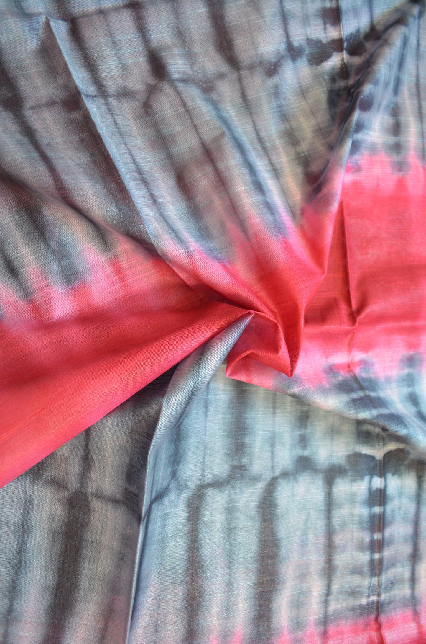 Magenta Shibori Vegan Silk Handloom Saree