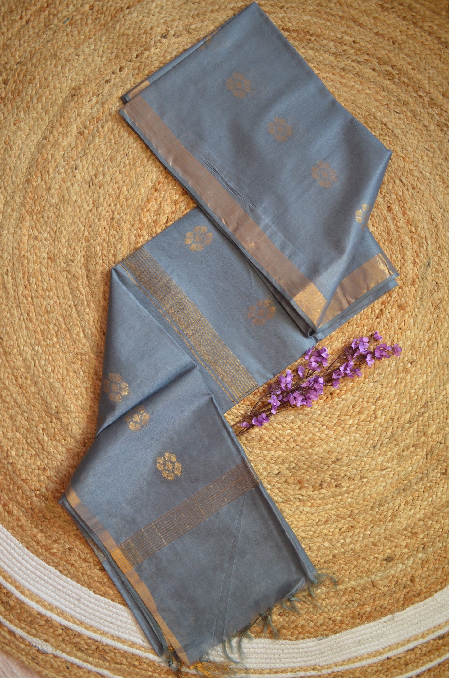 Bollywood Beauties - Steel Grey, Soft Vegan Silk Saree