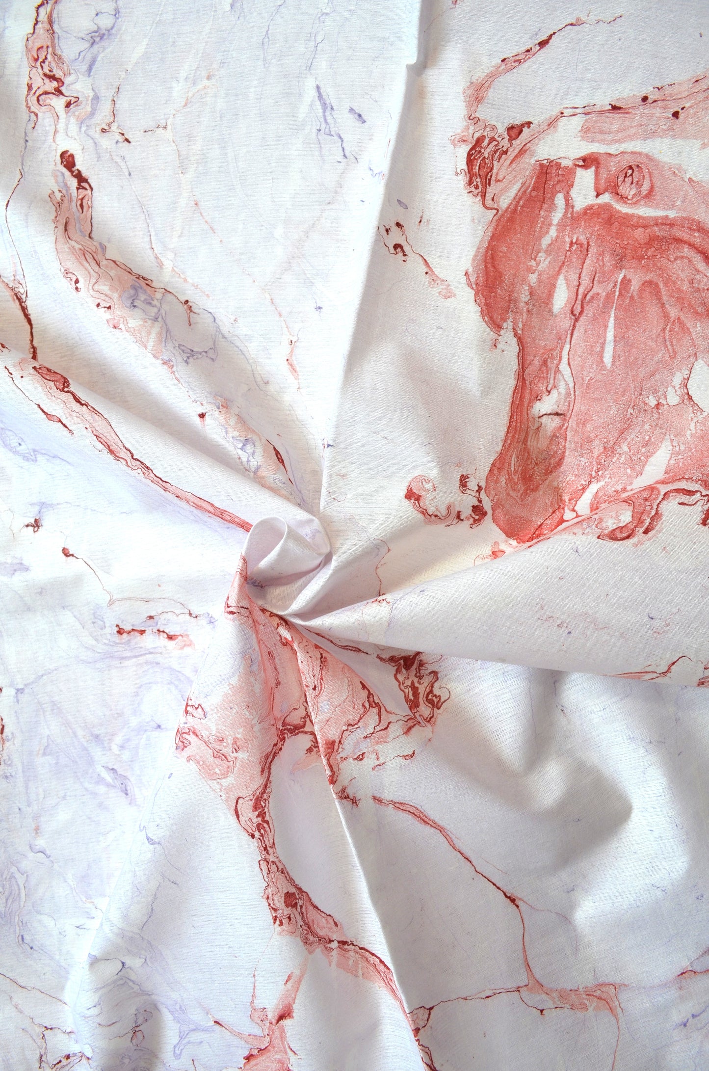 White Marble Print Vegan Silk Handloom Saree
