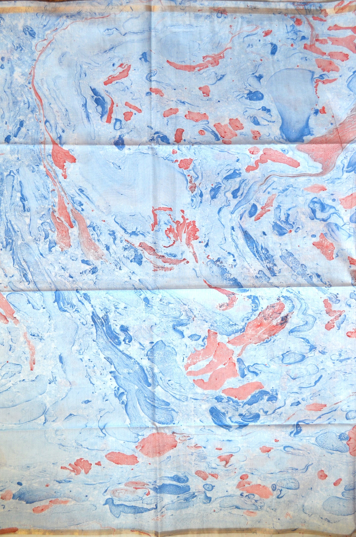 White Marble Print Vegan Silk Handloom Saree