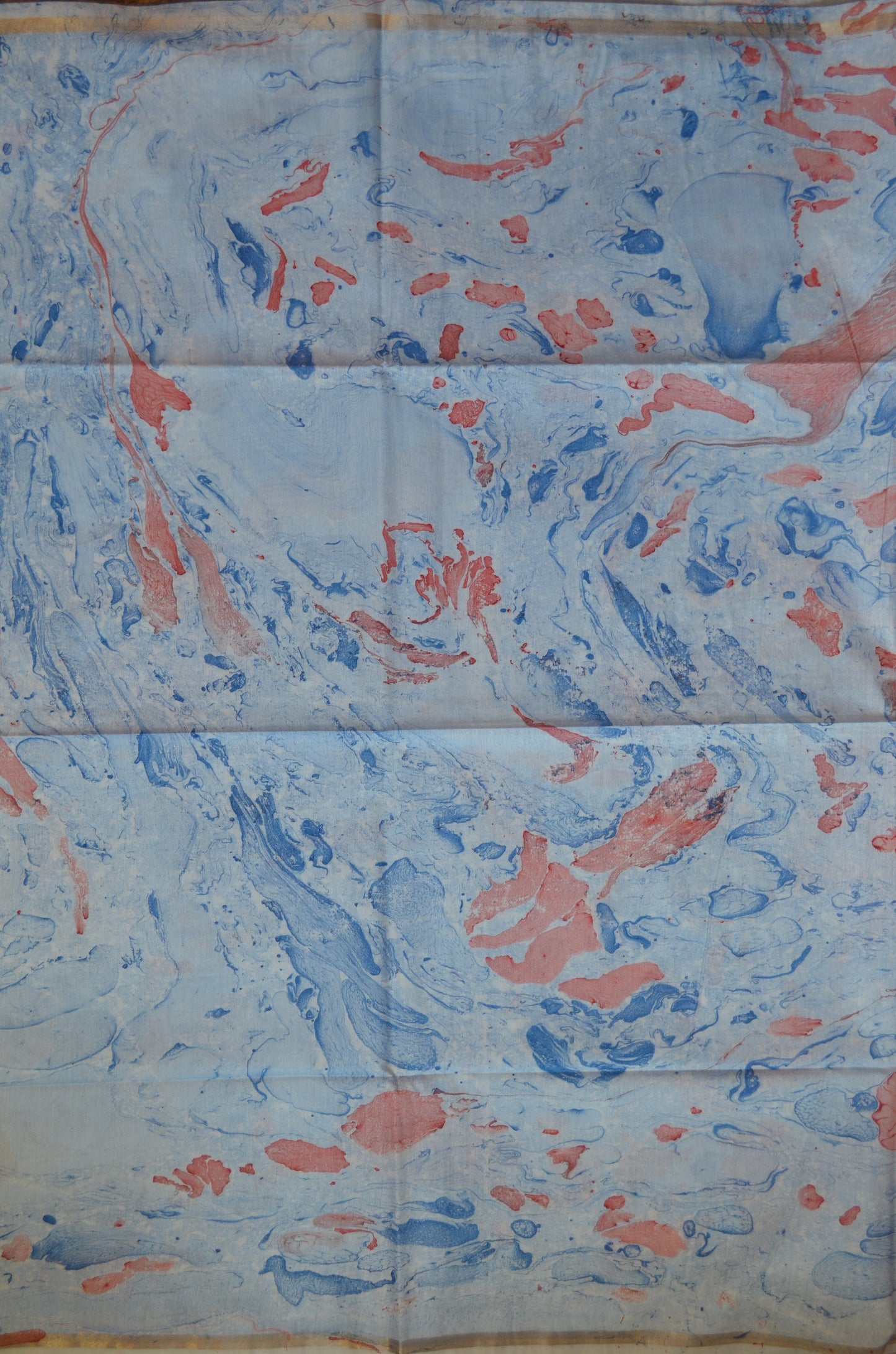 White Marble Print Vegan Silk Handloom Saree