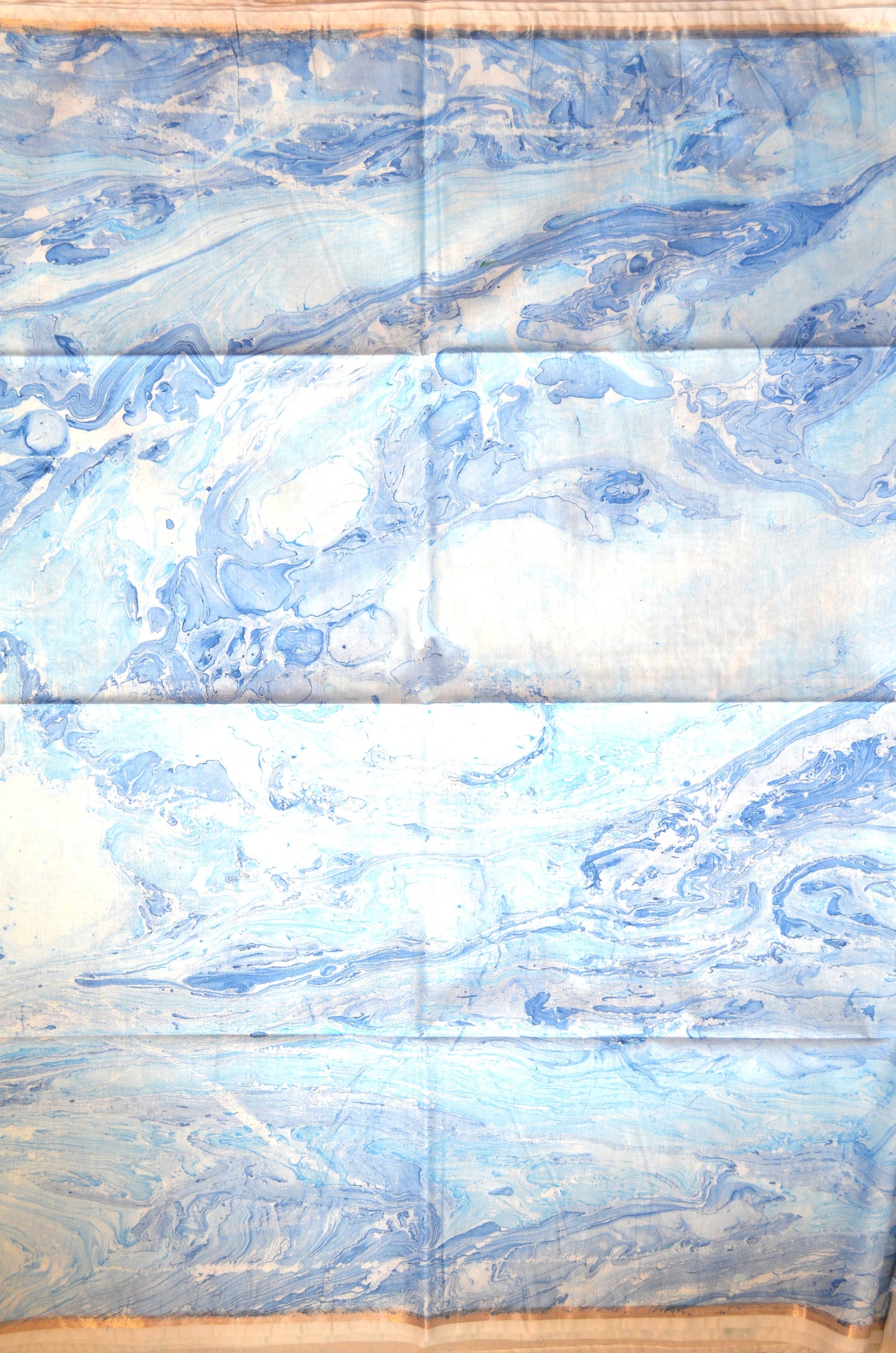 White Marble Print Vegan Silk Handloom Saree