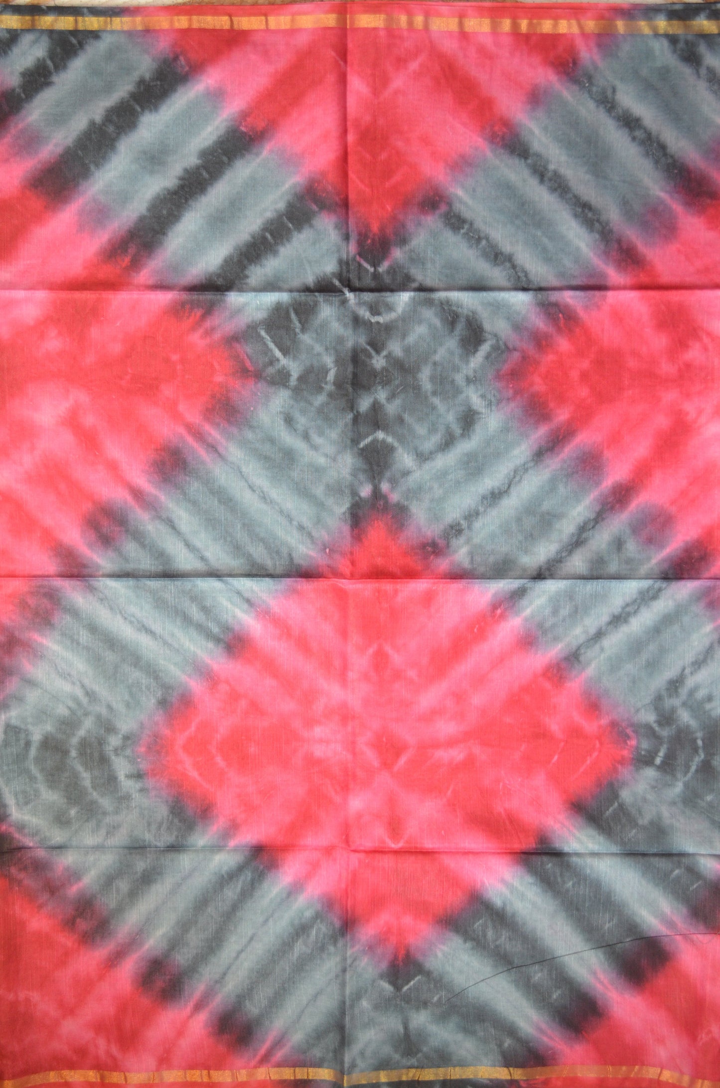 Slate Magenta Shibori Vegan Silk Handloom Saree