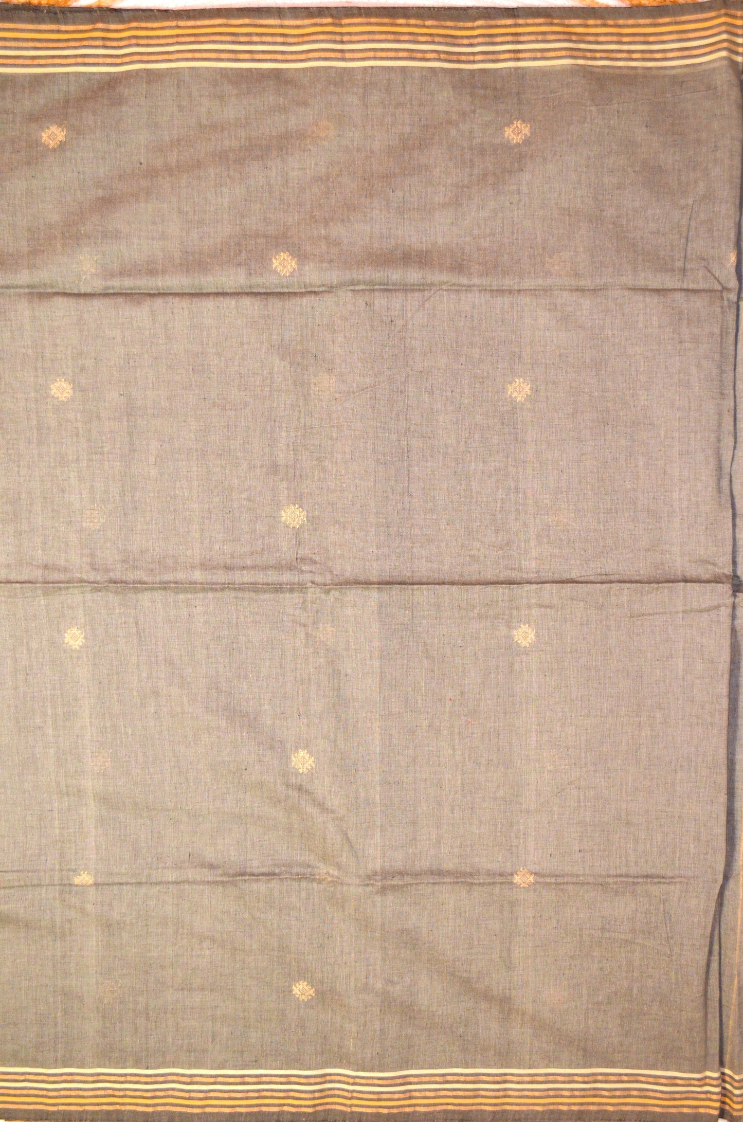 Steel Buttery Mul Cotton Bengal Muslin Ghicha Handloom Saree