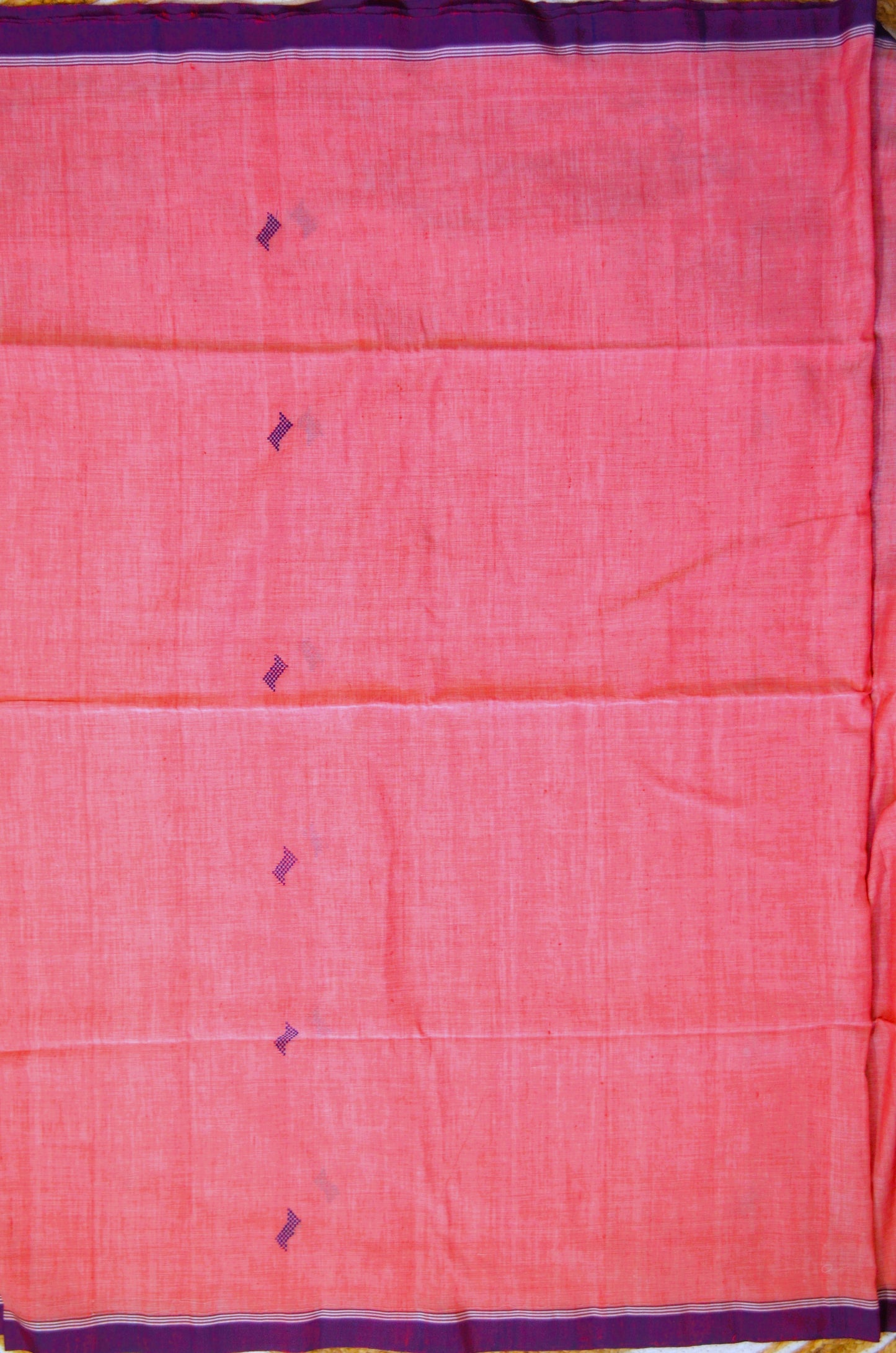Red Buttery Mul Cotton Bengal Muslin Handloom Saree
