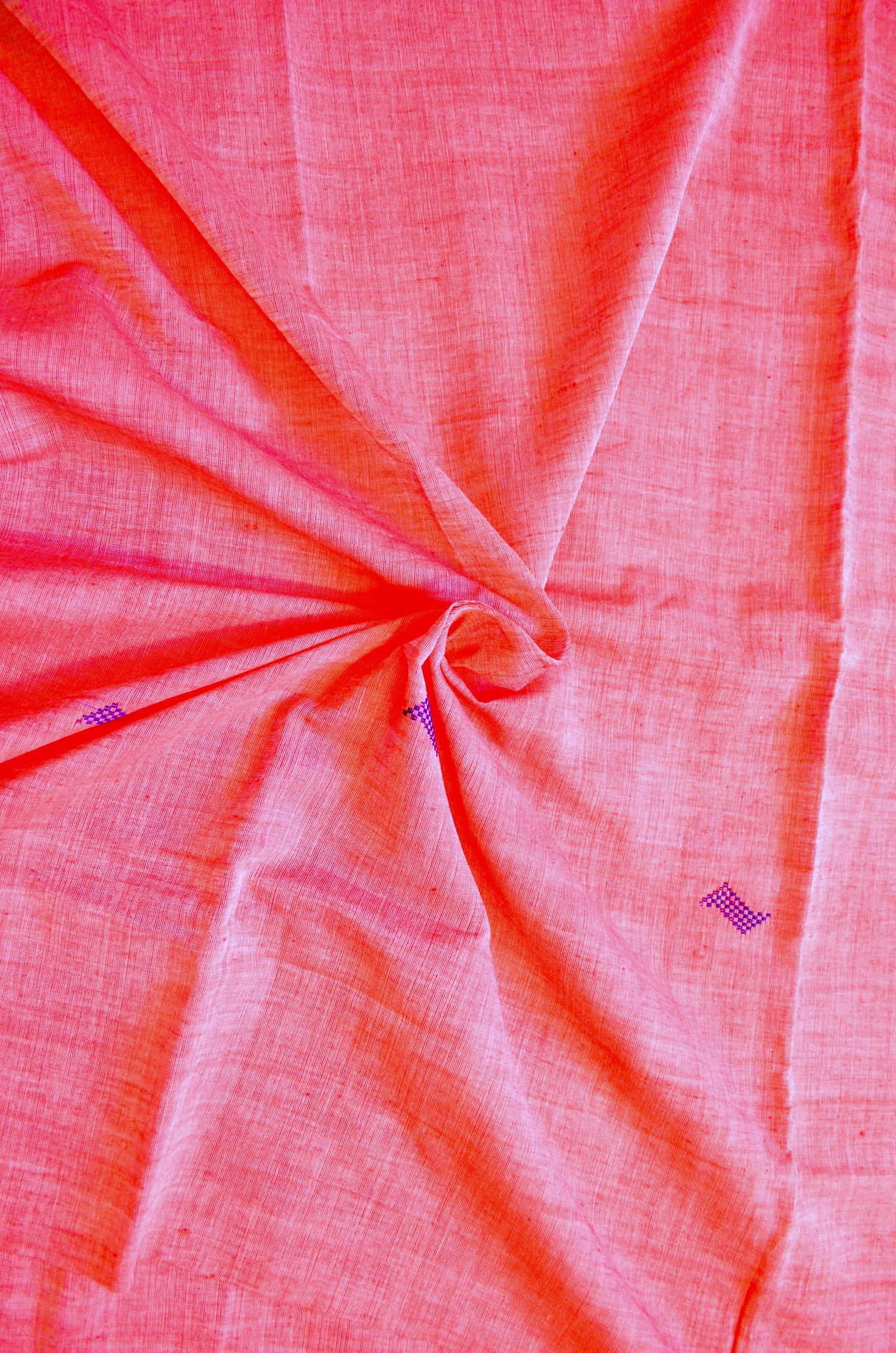 Red Buttery Mul Cotton Bengal Muslin Handloom Saree