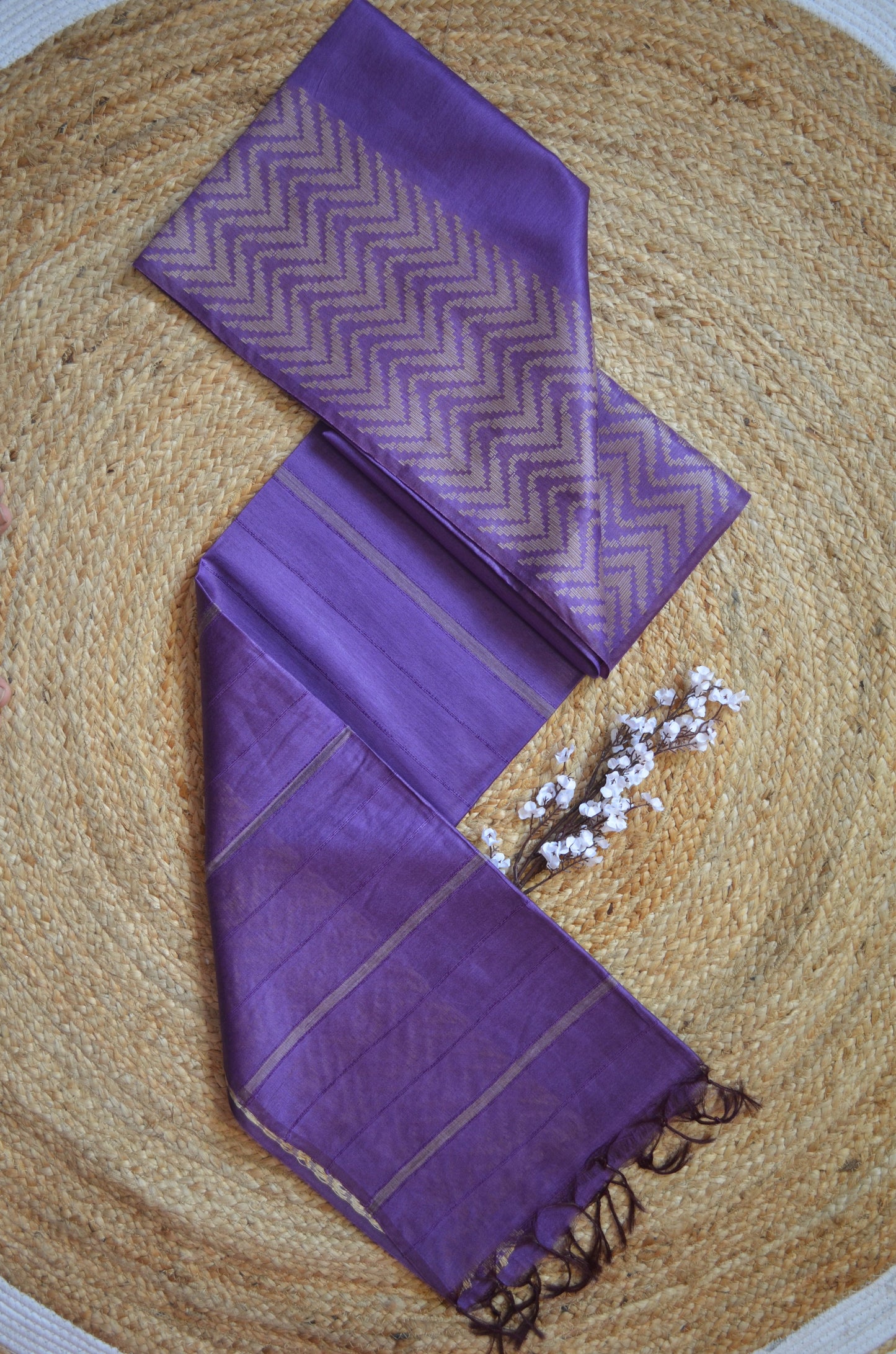 Purple Contemporary Vegan Silk Handloom Saree
