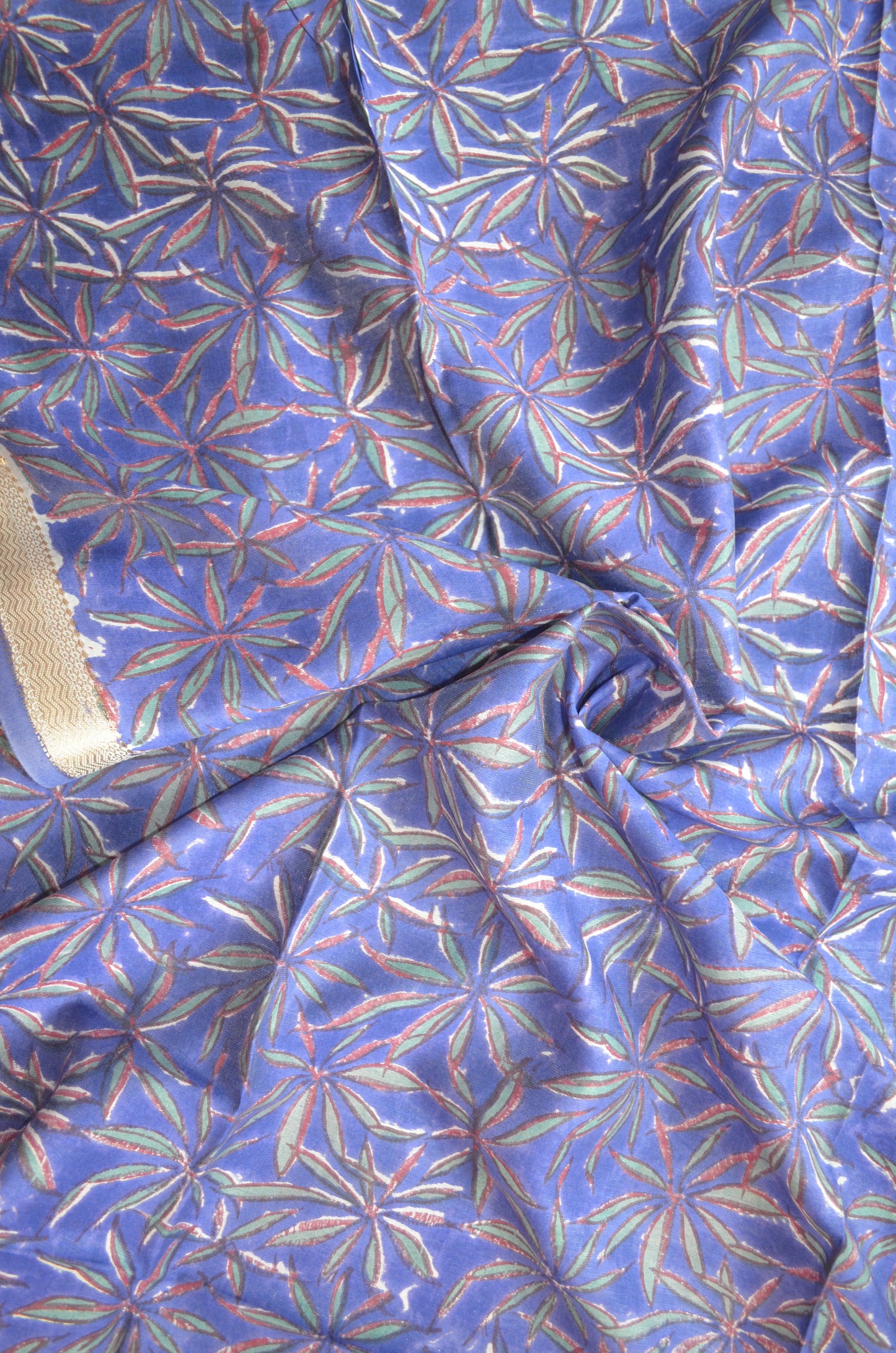 Violet Maheshwari Block Print Vegan Silk Handloom Saree