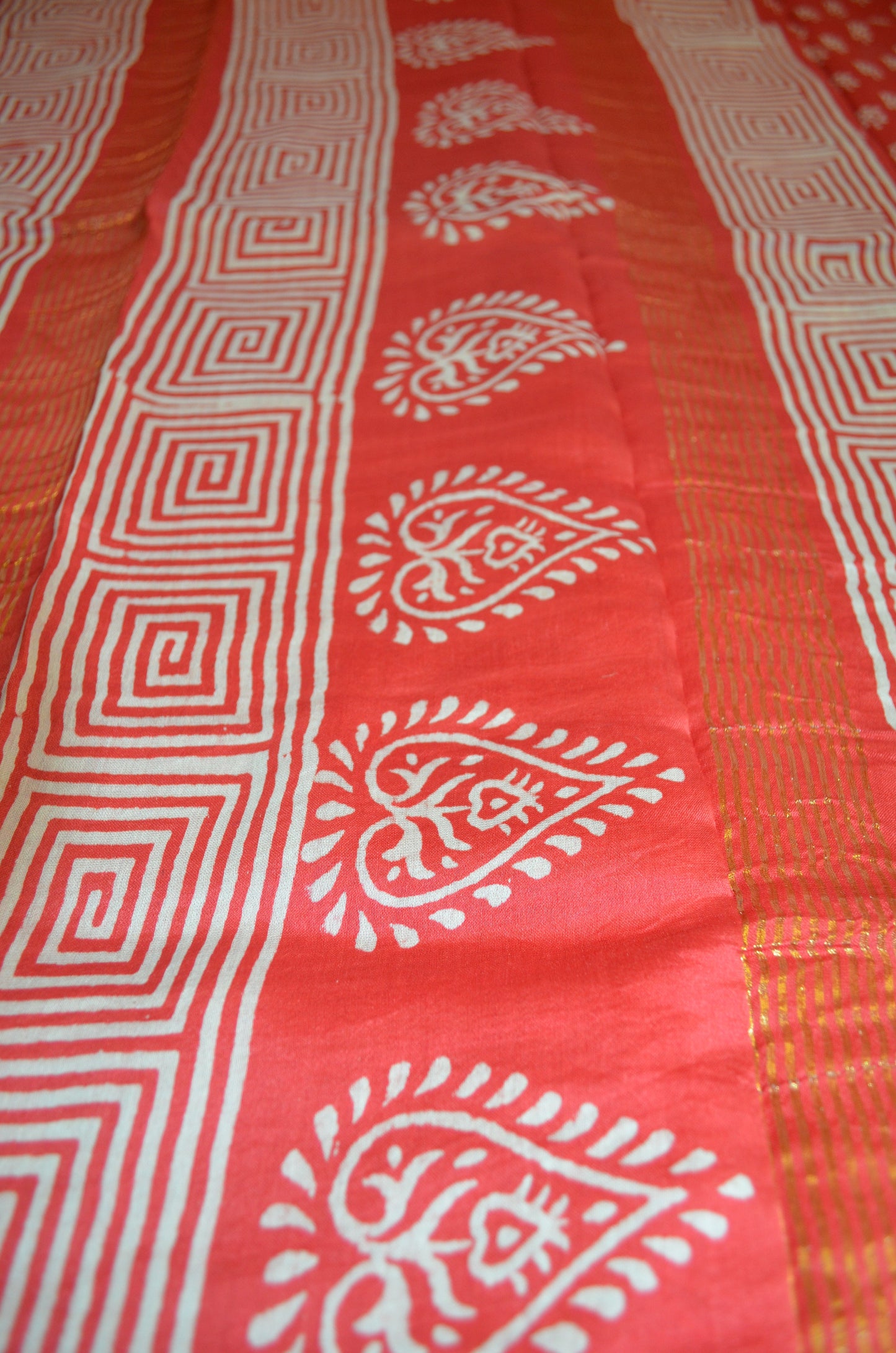 Rust Bapta Cotton Silk Handloom Saree