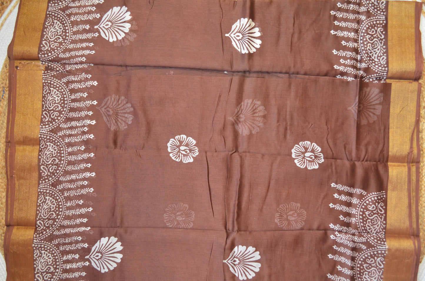 Chocolate Bapta Cotton Silk Handloom Saree
