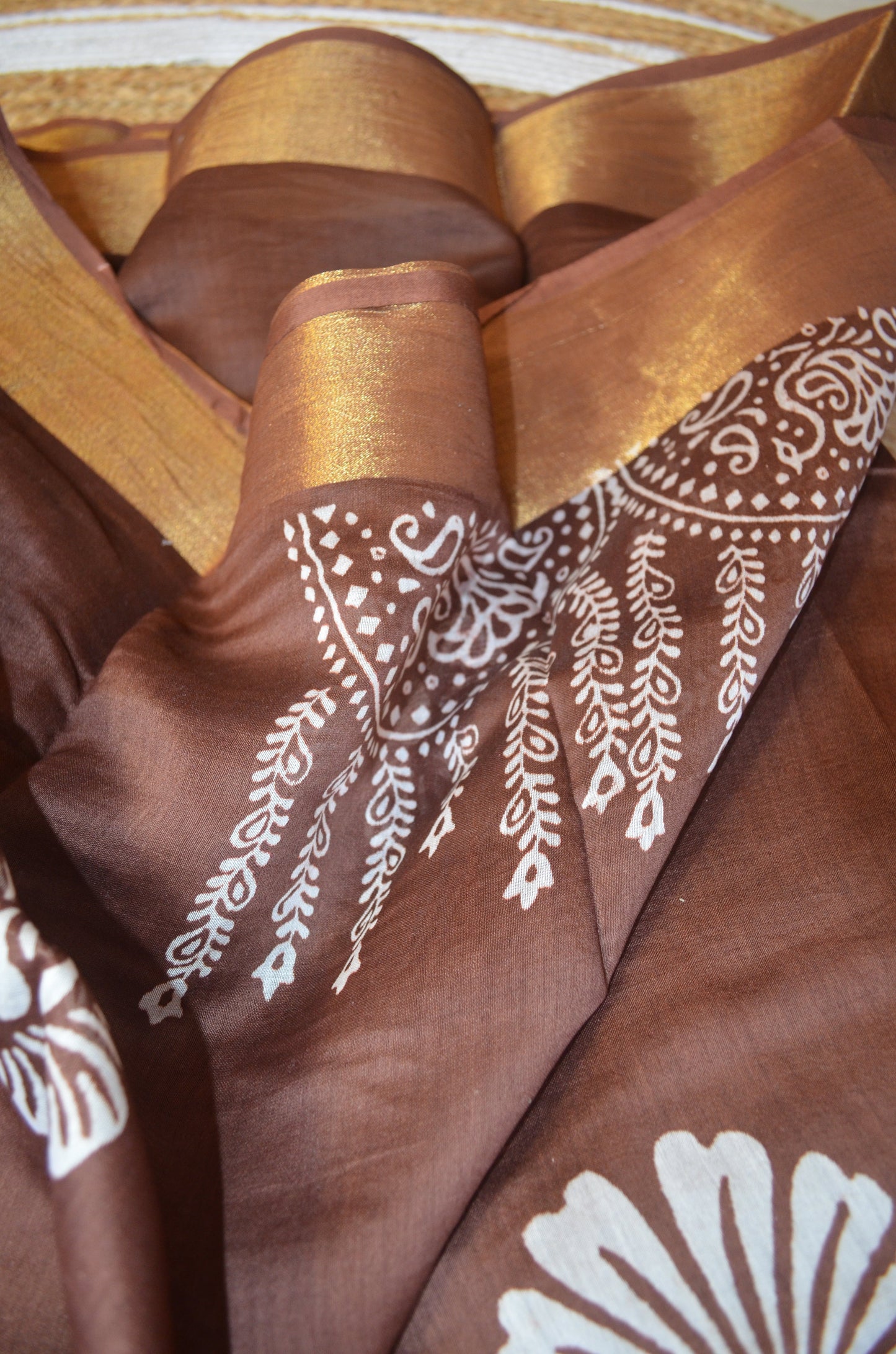 Chocolate Bapta Cotton Silk Handloom Saree