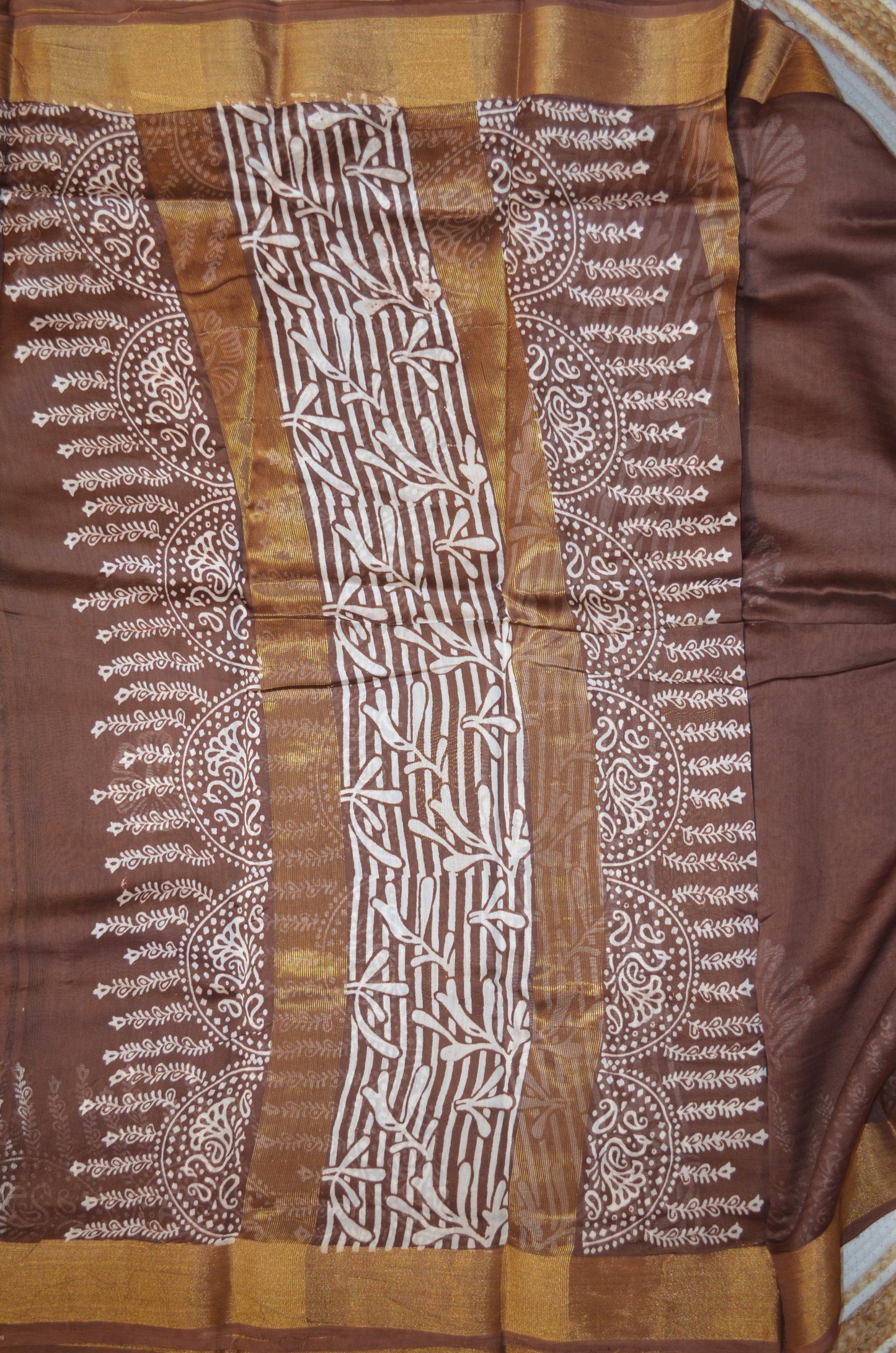 Chocolate Bapta Cotton Silk Handloom Saree