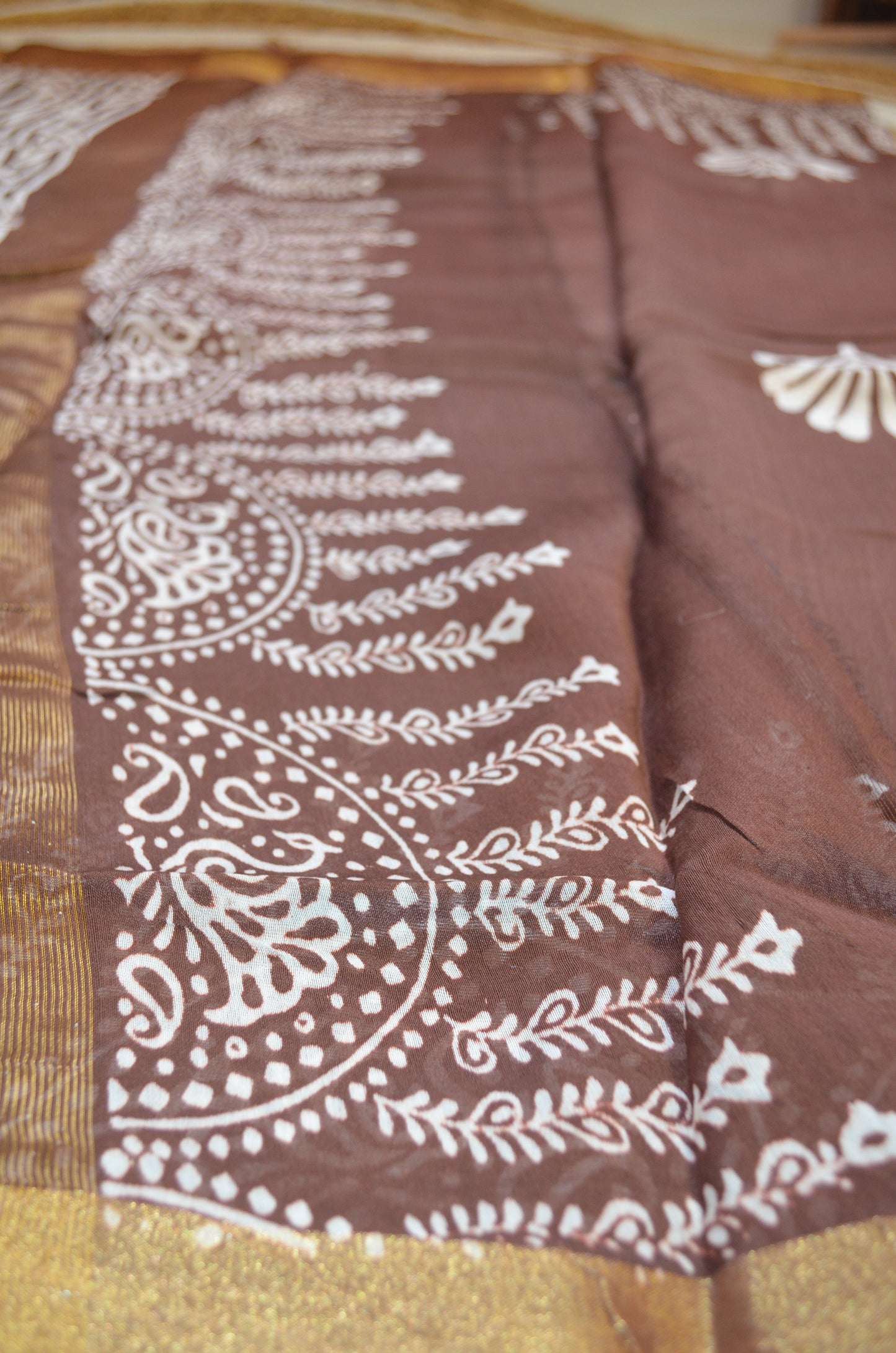 Chocolate Bapta Cotton Silk Handloom Saree