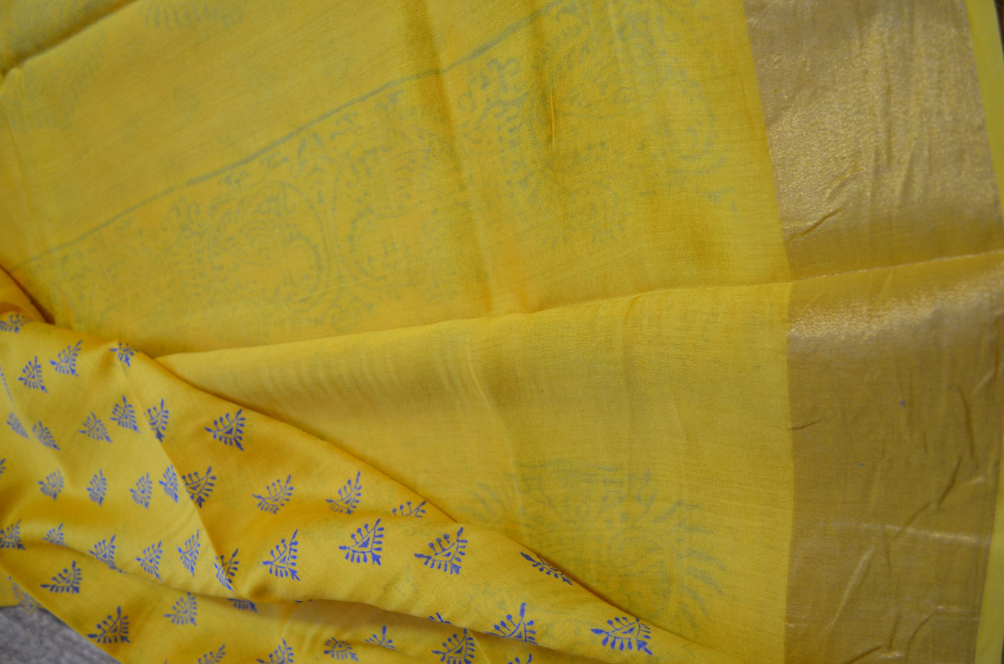 Yellow Bapta Cotton Silk Handloom Saree