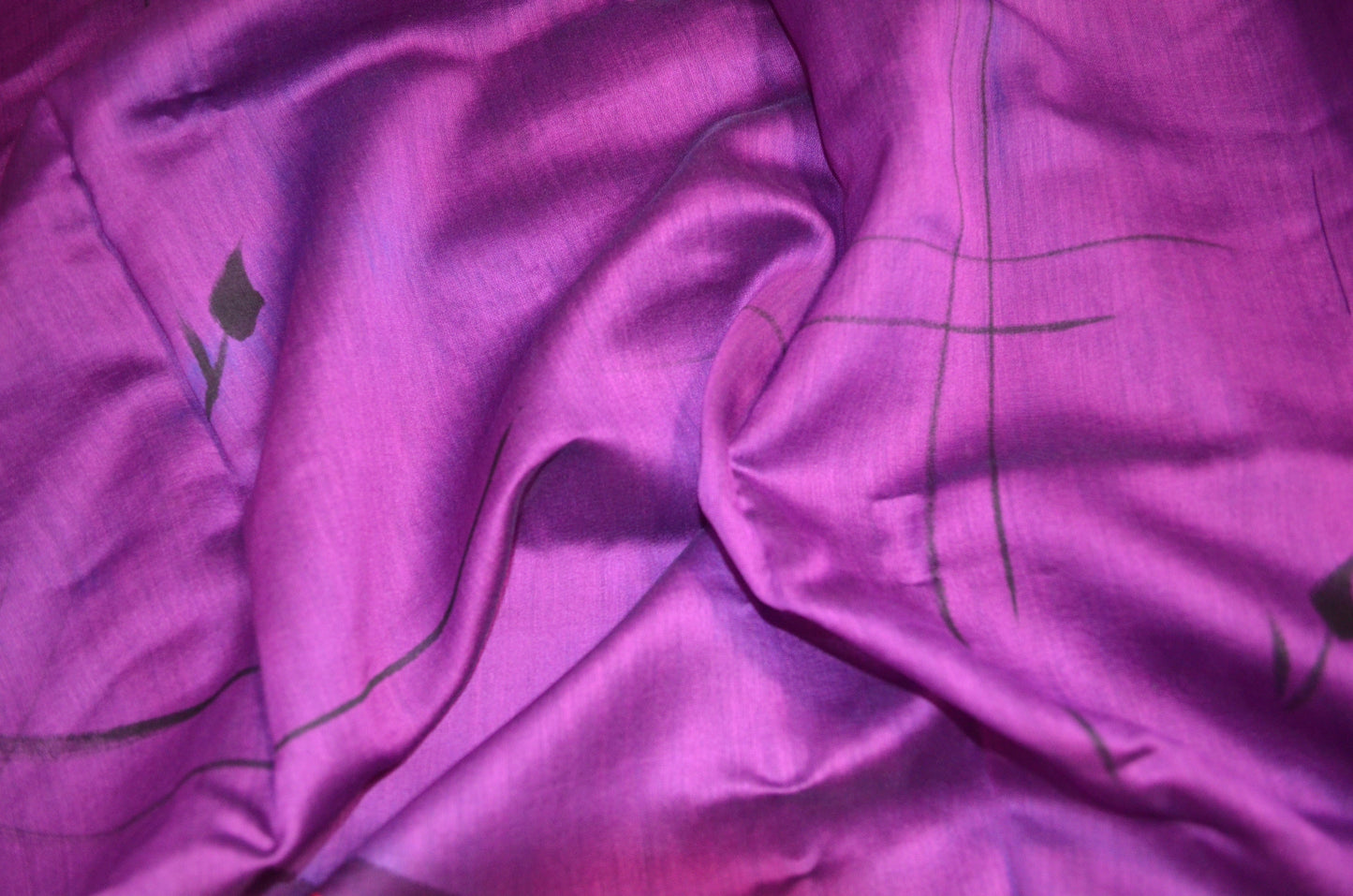Purple Hand Painted Chanderi Handloom Saree